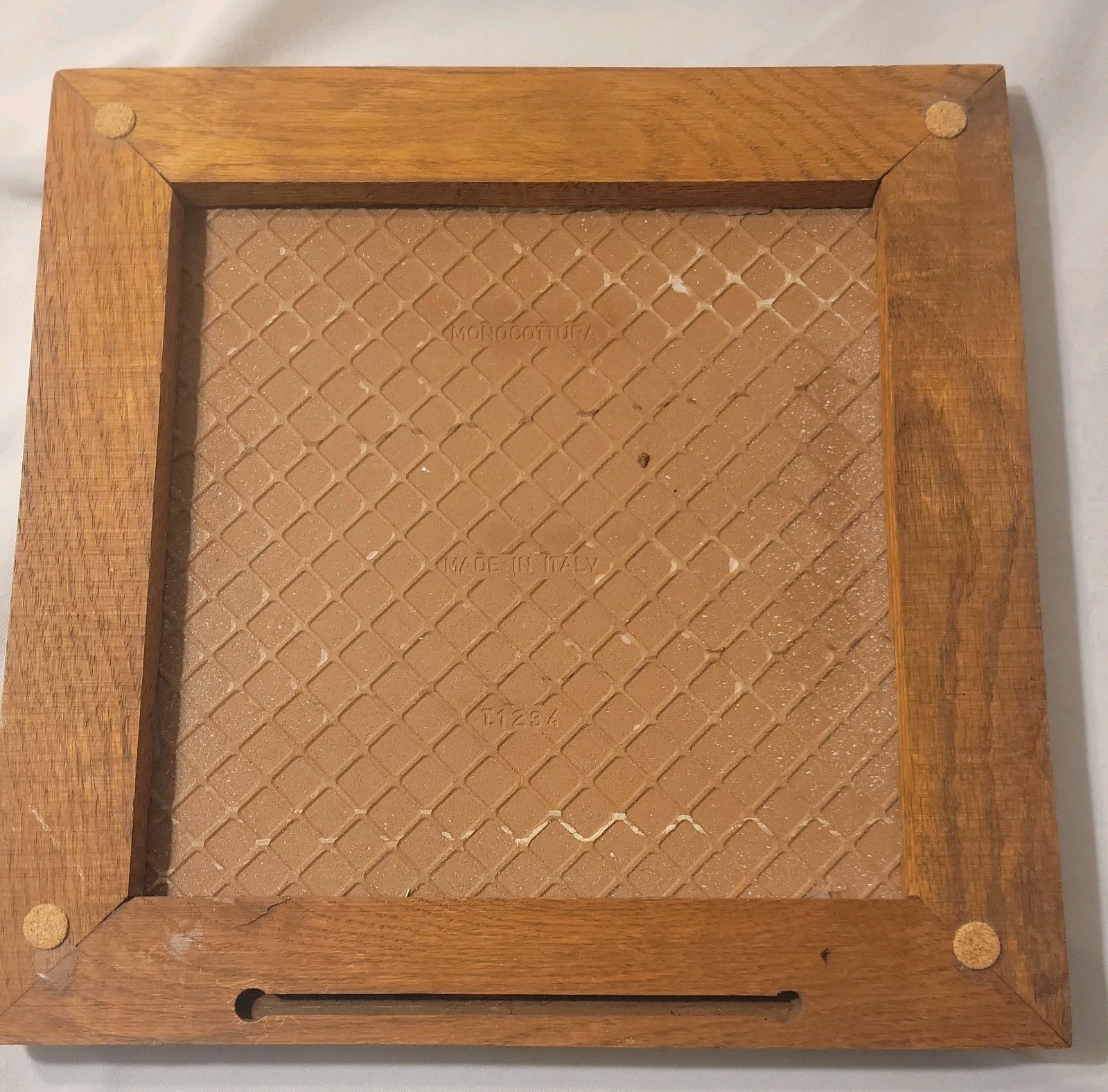 Vintage Dutch Ceramic Polychrome Tile Signed J C Van Hunnik Framed in Oak Italy