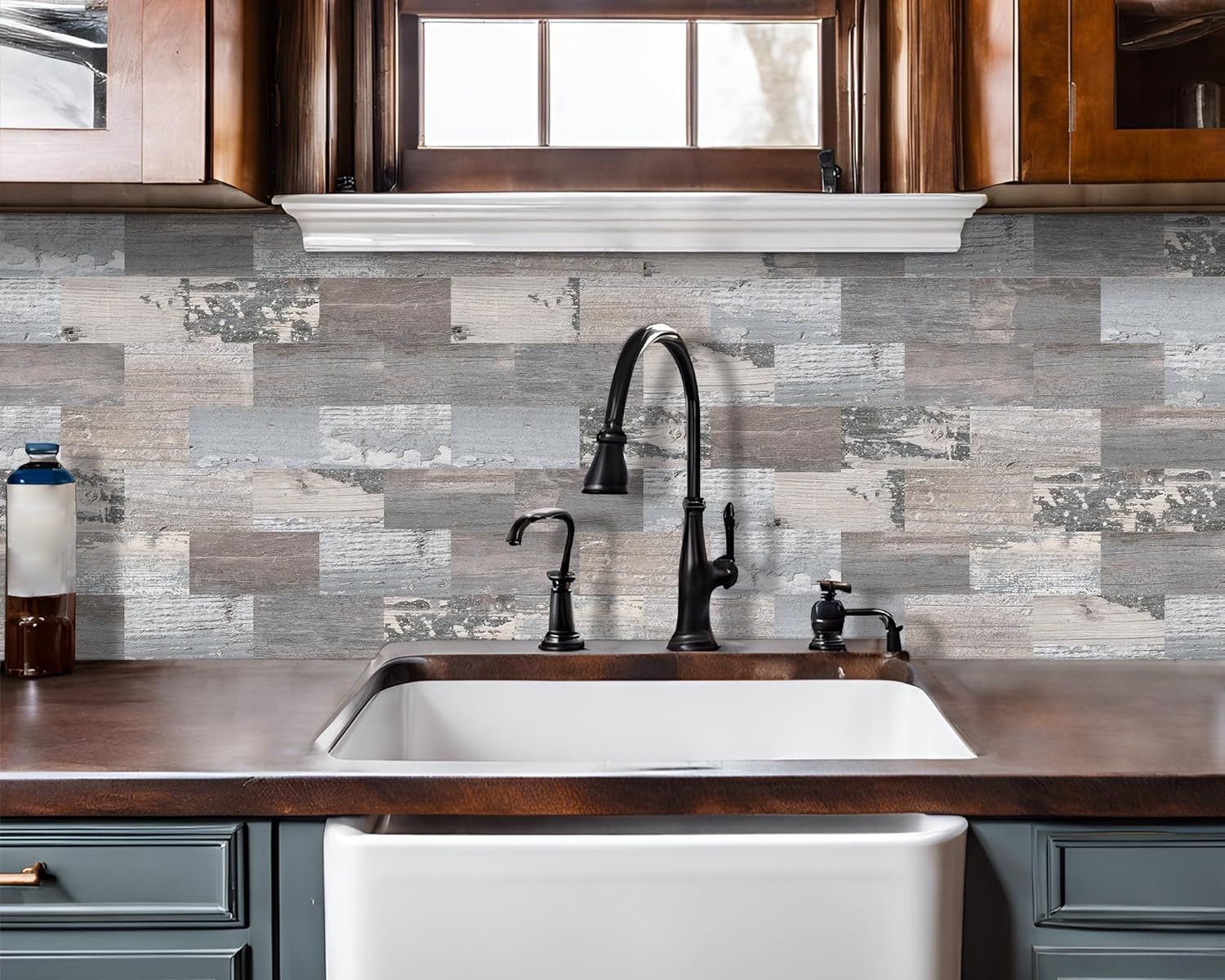 Peel and Stick Rustic Backsplash Wall Tile Self Adhesive for Kitchen Farmhouse F