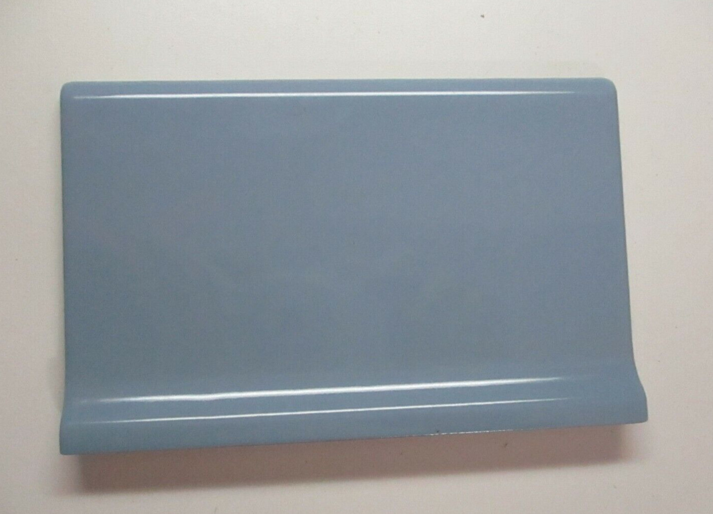 1 Tile Mannington USA 6″ Gloss Blue Gray Bullnose Cove Base Radius Ceramic Wall