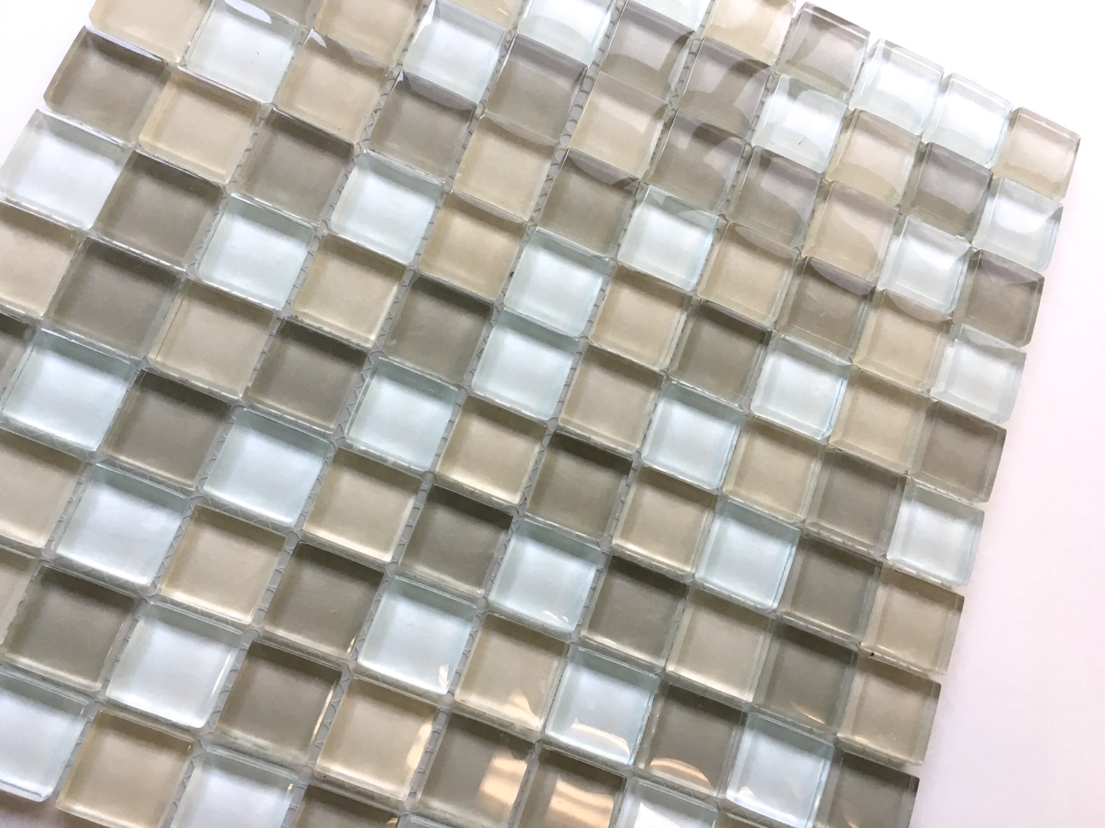 1X1 Palm Beach Blend Glass Mosaic Tile Glossy Backsplash Wall Spa Shower