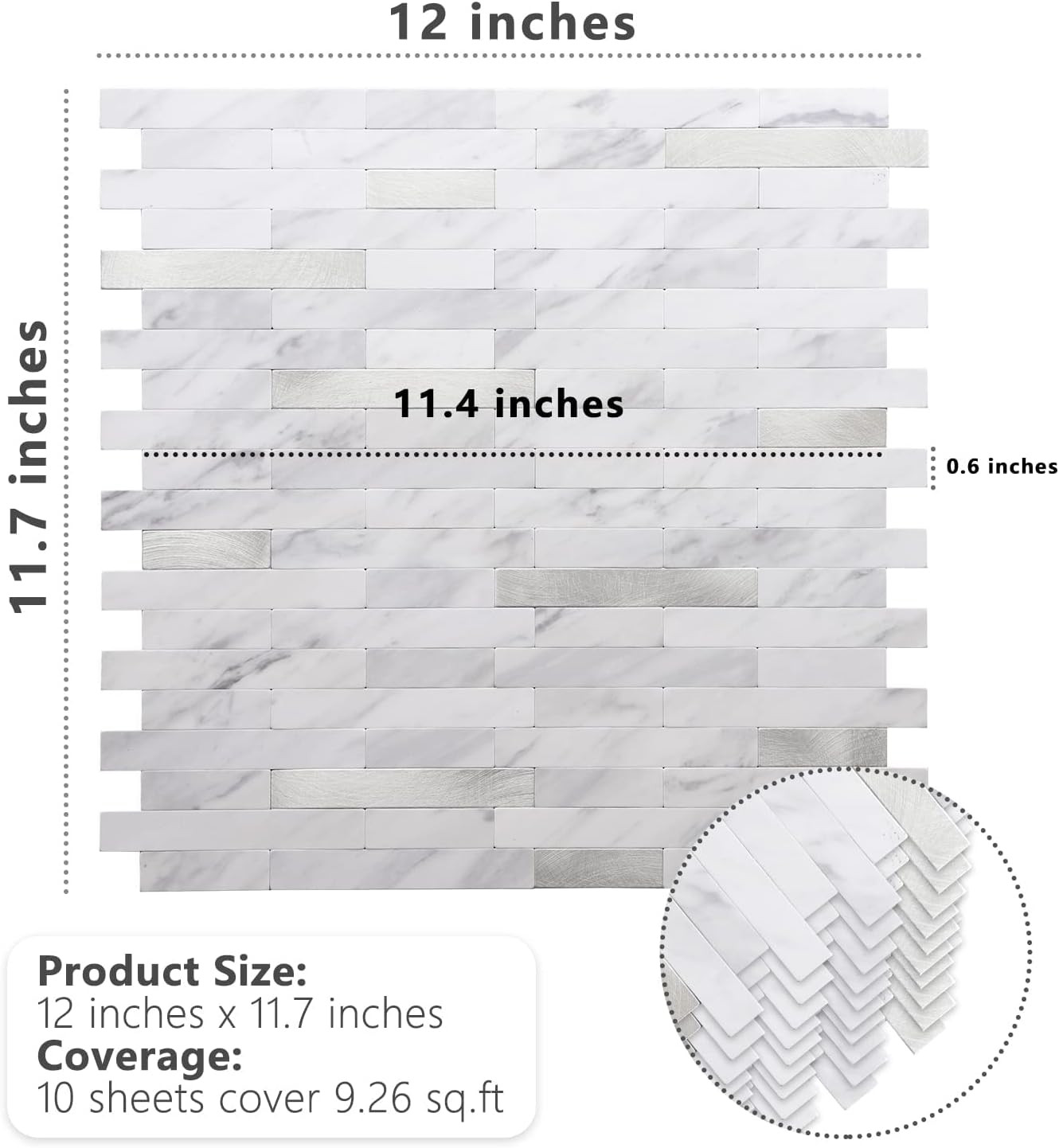 Peel and Stick Backsplash, PVC Wall Tiles Stick on Backsplash for Kitchen(1 Shee