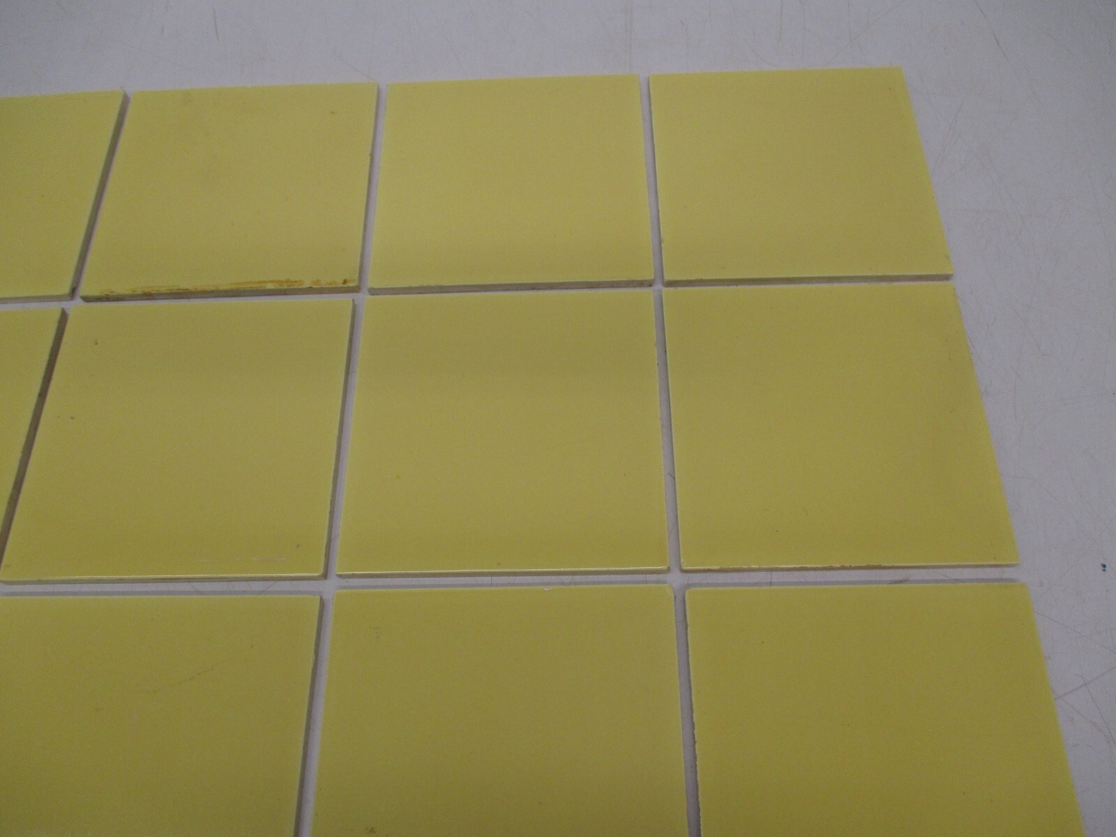 20 Vtg Used Ceramic Tile Yellow 6″ Square Tiles Villeroy&Boch Kitchen Bath