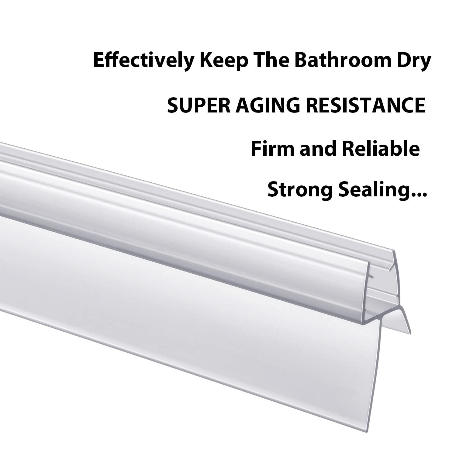 2-Pack Butecare Frameless Shower Door Bottom Seal Ex sweep -5/16”, Clear
