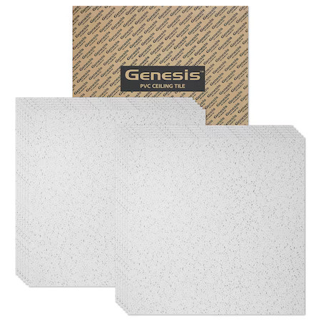 Genesis 74100 Printed Pro Ceiling Tile, 24 In W X 24 In L, 12 Pk
