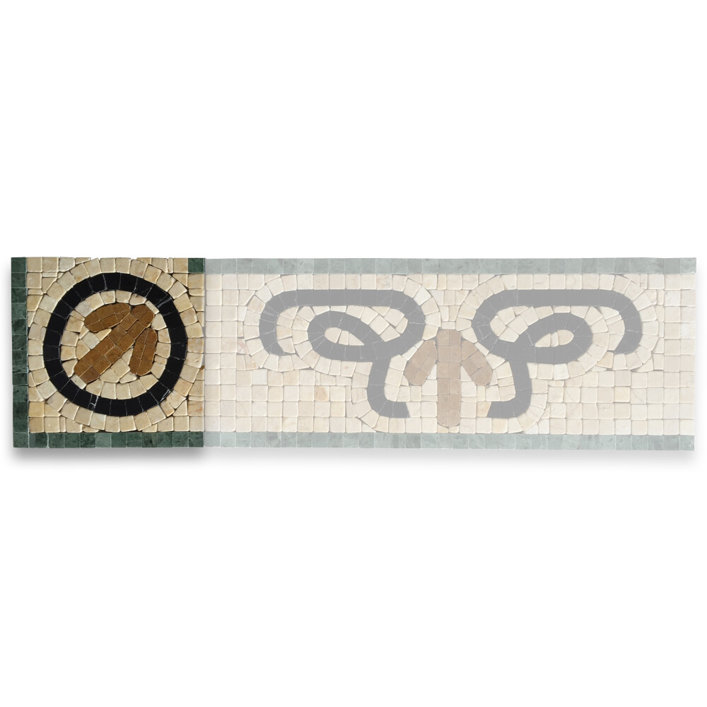 B0043CPT Marble Mosaic Border Accent Tile Polished Swan Beige 4.7×4.7 Tumbled