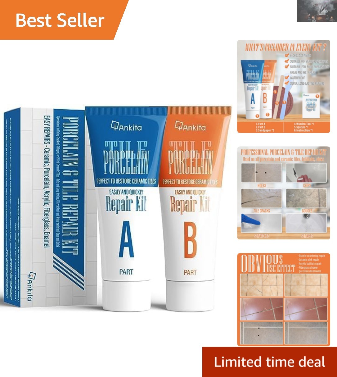Super Strong Adhesion Tile Repair Kit – Restore Your Ceramic & Porcelain Tiles