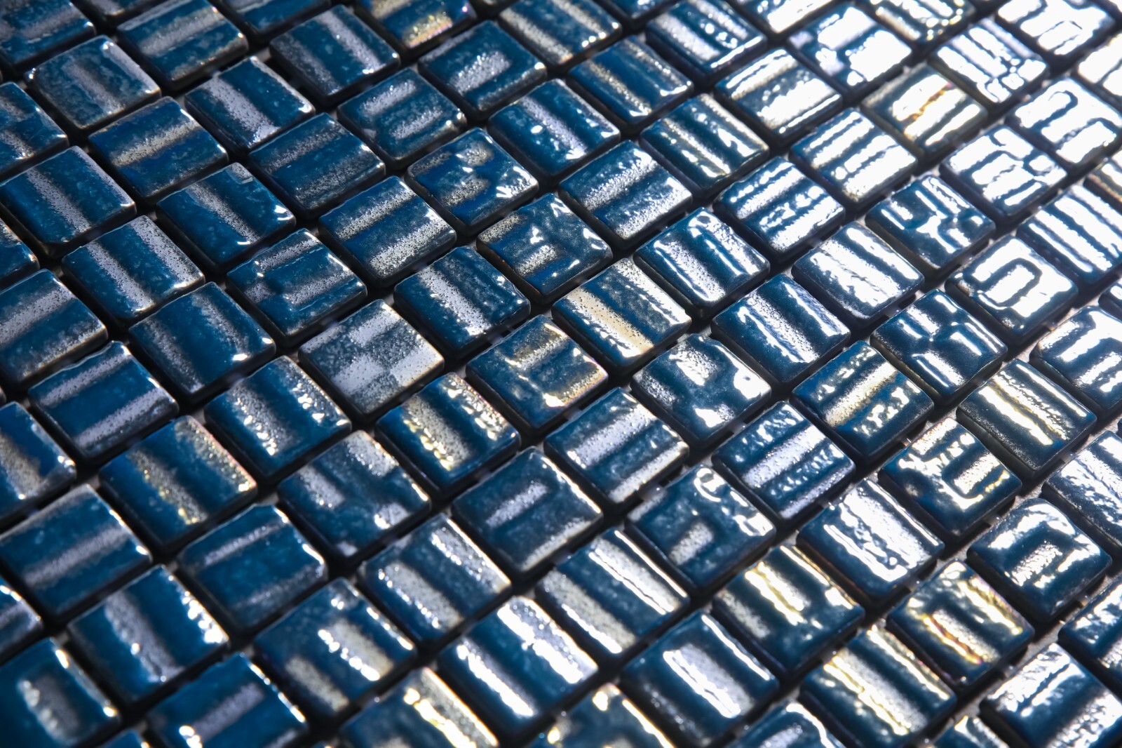 Pressed Glass Mosaic on Net for Pool 32.5×51.5 -Alves Blend Cobalt Pool