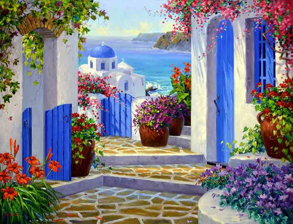 Mediterranean Accent & Decor Tile Mikki Senkarik Art MSA203AT