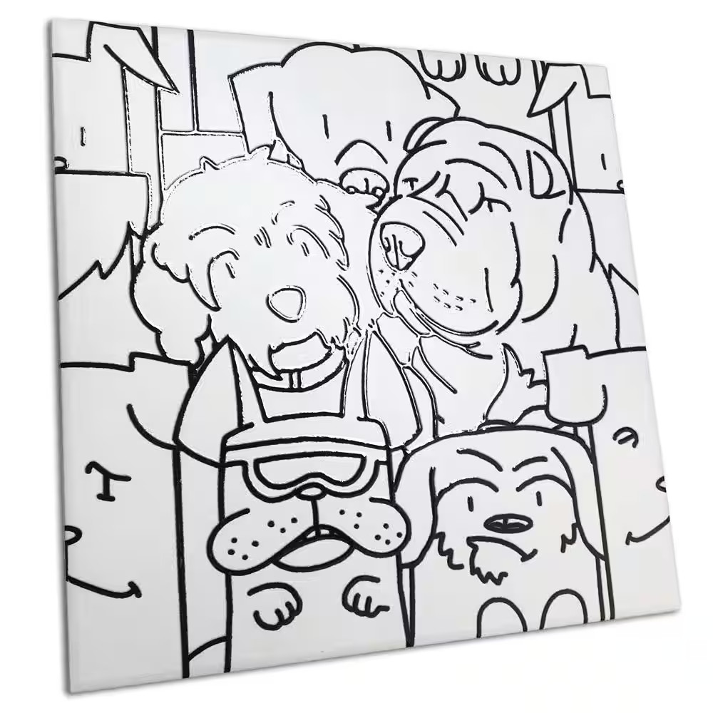 Oh My Dog 9-3/4 In. X 9-3/4 In. Porcelain Floor and Wall Tile (10.88 Sq. Ft./Cas