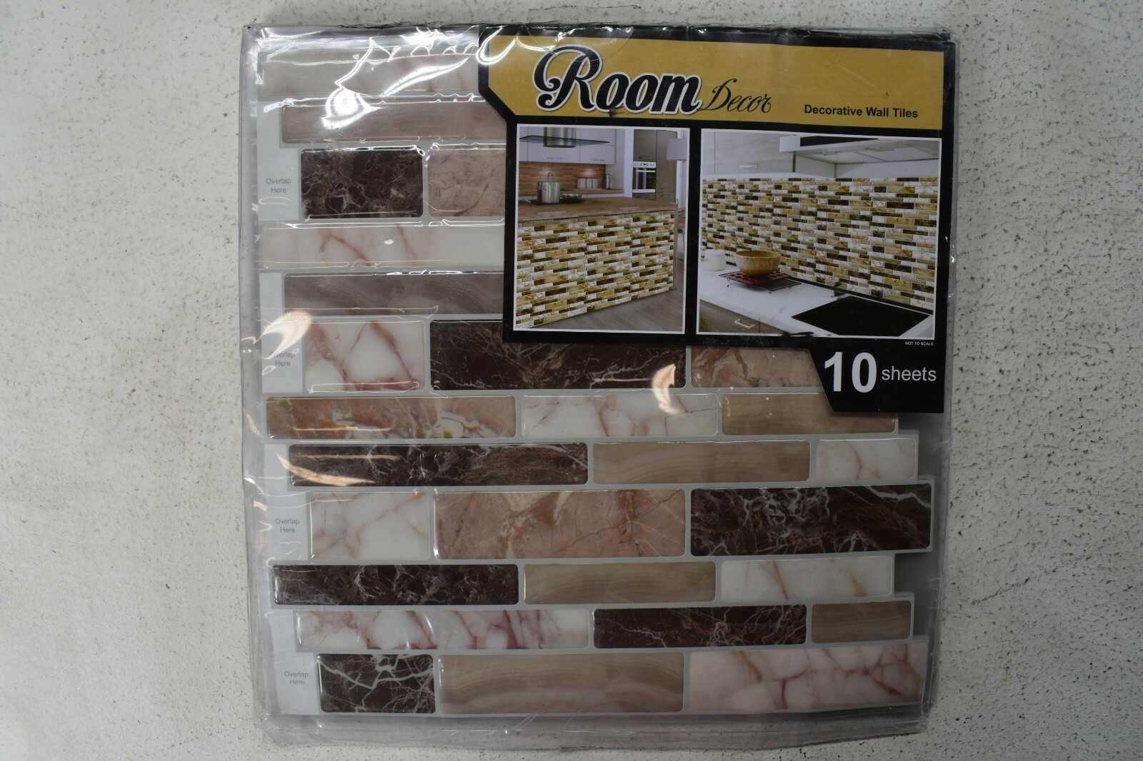 Lot Of 9 Various Style Decor Wall Self Adhesive Tiles Stick Marble Design