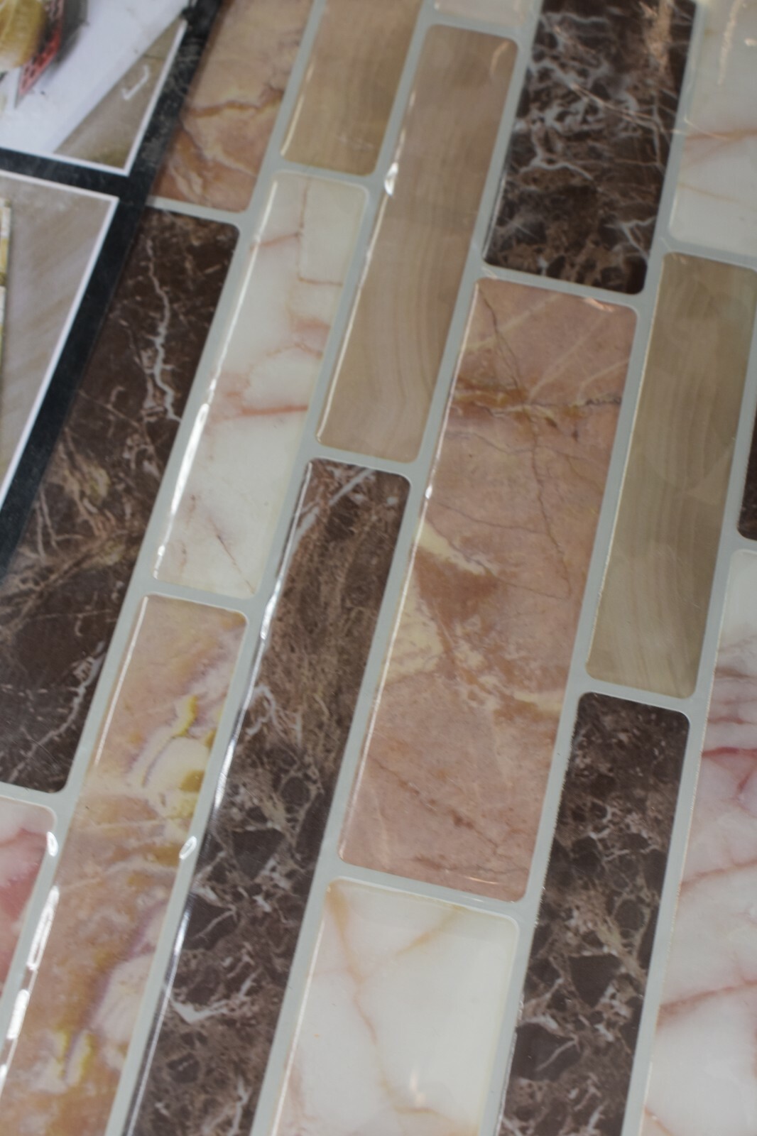 Lot Of 9 Various Style Decor Wall Self Adhesive Tiles Stick Marble Design
