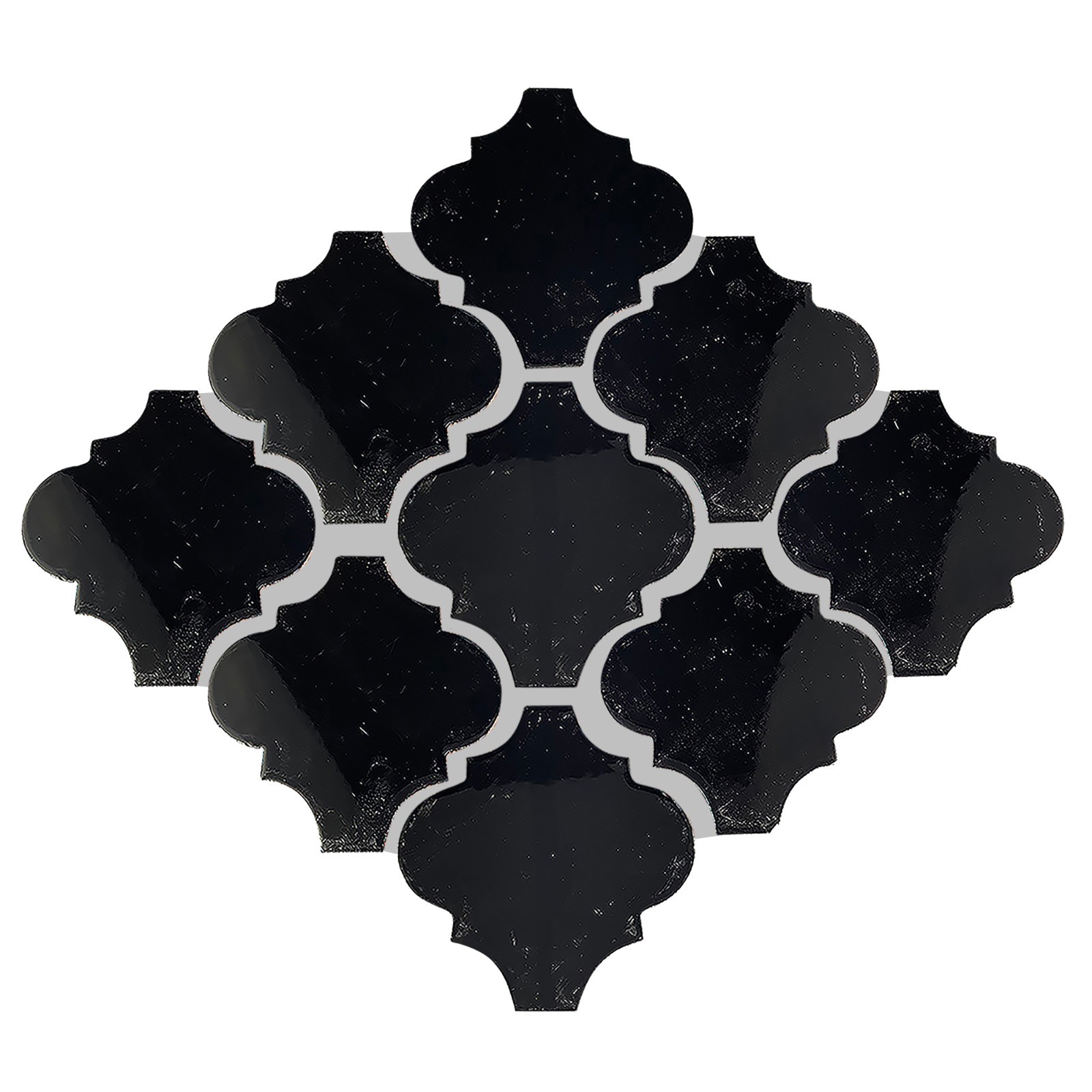 4×4 9 pcs Black Mexican Arabesque Clay Tile Handmade Talavera Backsplash