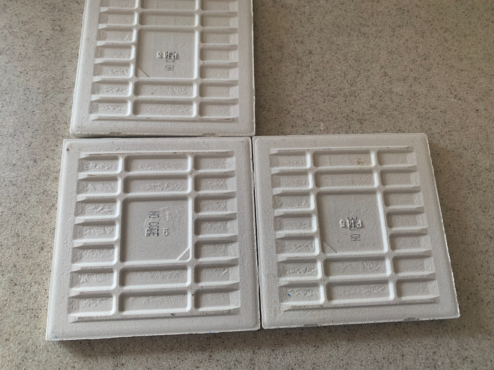 American Olean / Dal Tile 4 1/4″ Ceramic Tile White w/ Black Speckled Speckles