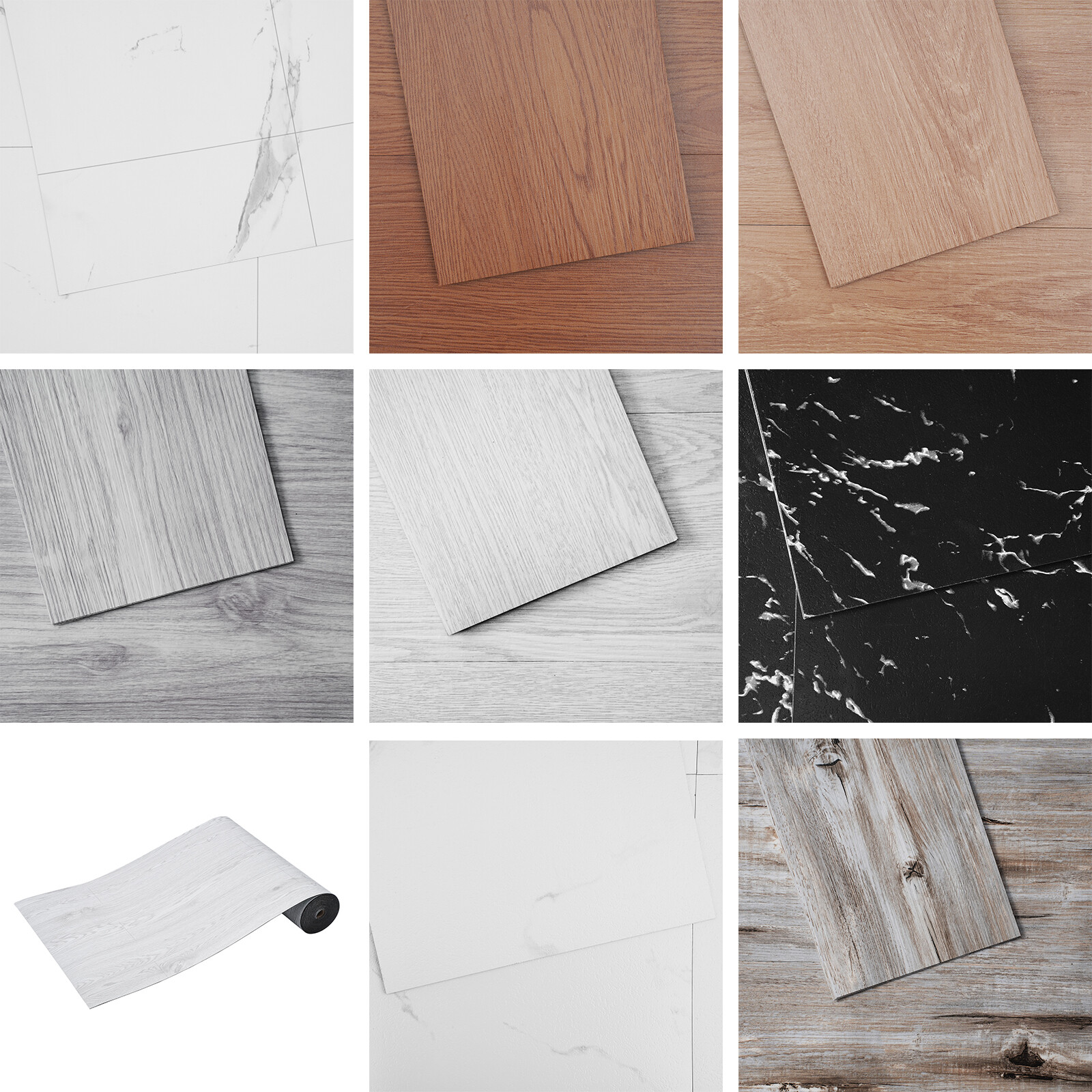 VEVOR Self Adhesive Vinyl Floor Tiles 20/36/50PC 0.62/1.5/2.5mm Thick Wood Grain
