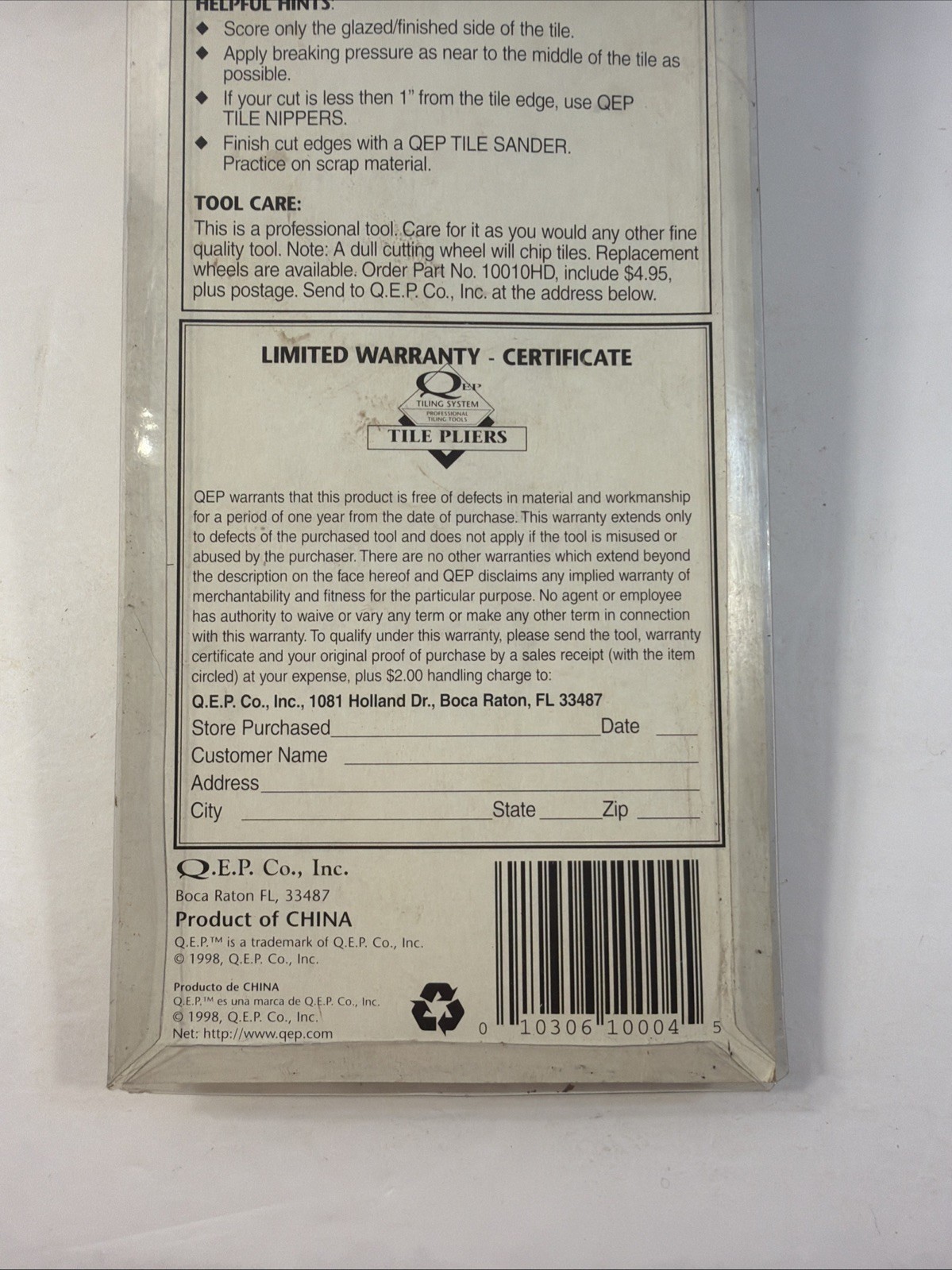 QEP Pro Installation Pliers – Tile Leveling System New Old Stock.