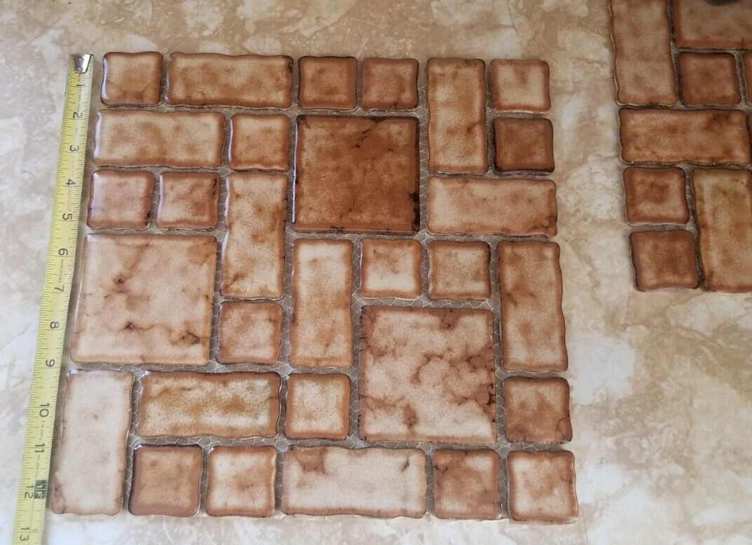 1 Sheet mesh 12 1/2″ various ceramic tiles Brown Wall Tile Backsplash strip