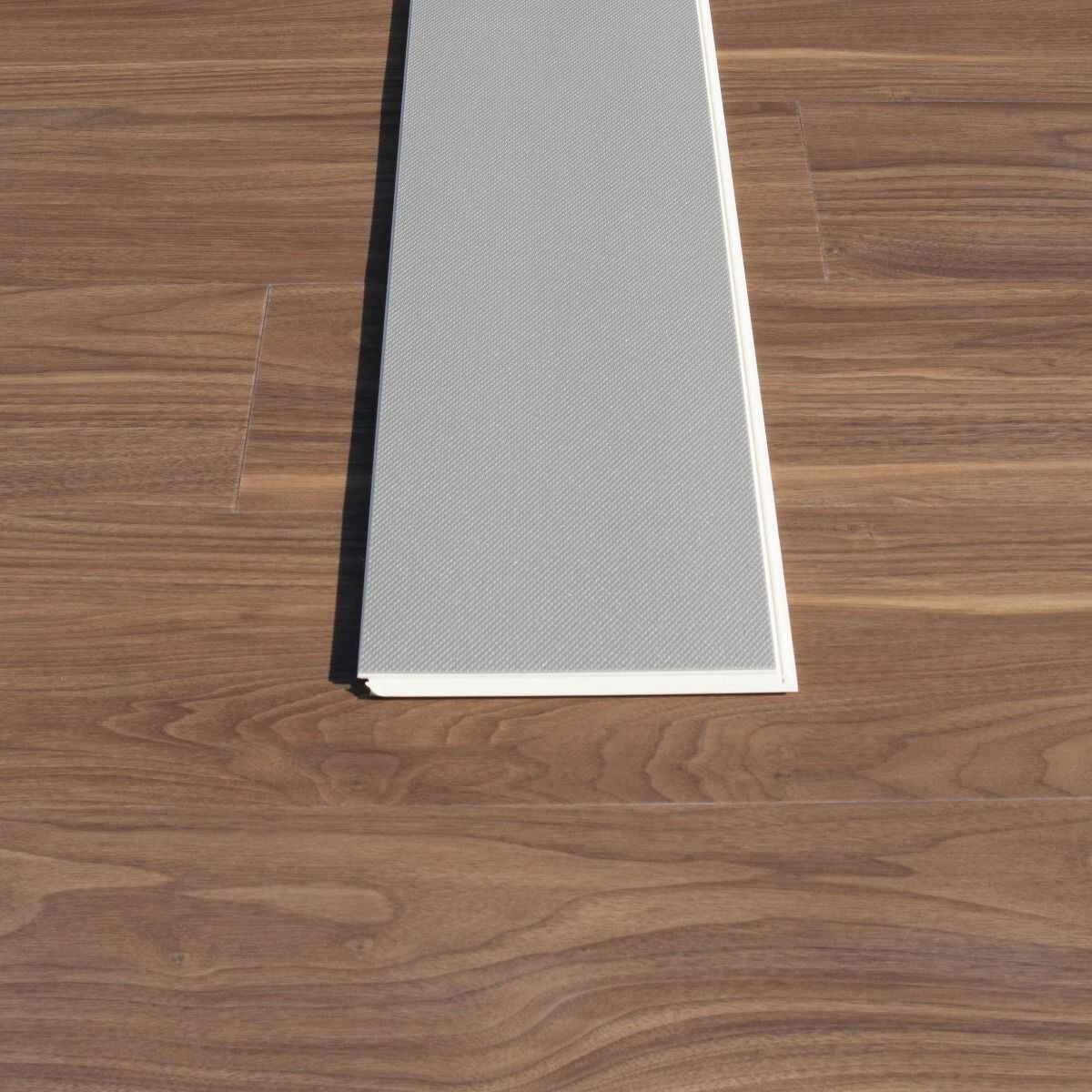 8mm Black Walnut Luxury Vinyl WPC Plank With IXPE Rubber Pad Sample