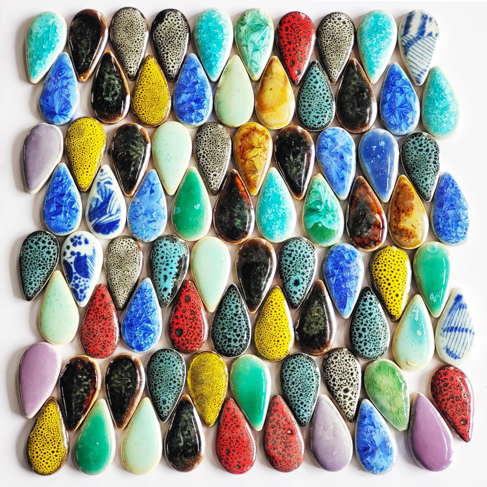 200g Ceramics Mosaic Tiles Random Color Raindrops Shape Mosaic Ceramics Piece…