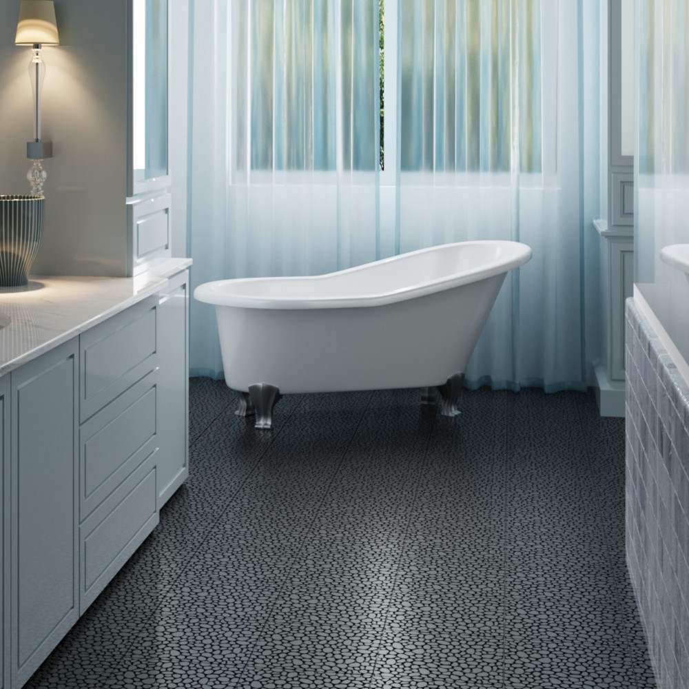 60Pcs 12 x 12 Inch Black Interlocking Deck Tiles Plastic Anti-slip Bathroom