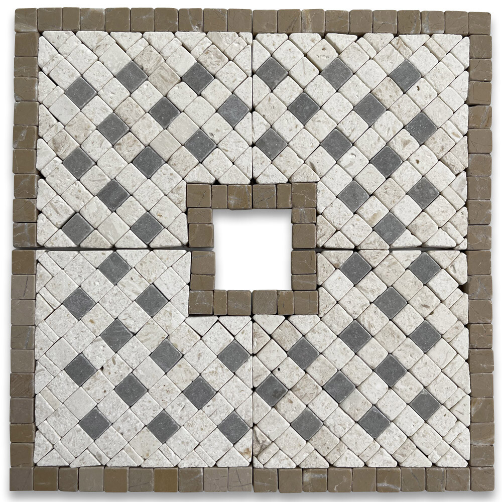B3161CT Marble Mosaic Border Decorative Accent Tile Inca 3.25×3.25 Tumbled