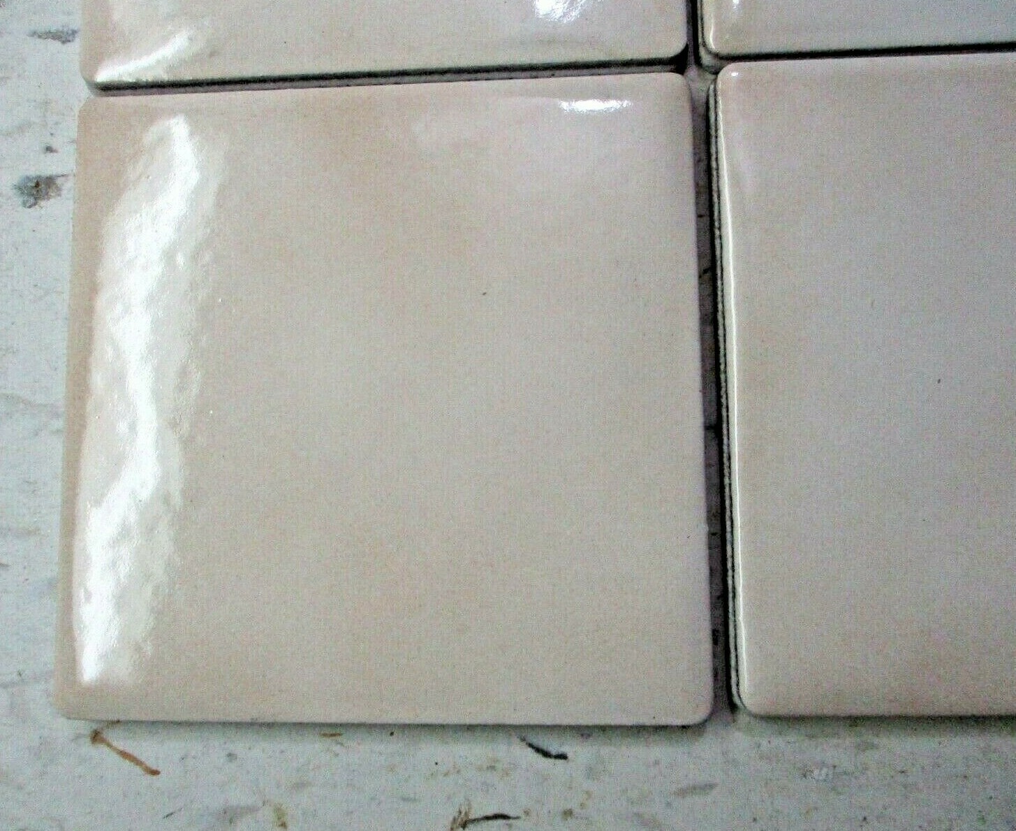 1 Floor Tile Italy Dimpled 4-1/8″ Porcelain Satin Beige w/ Color Variations MCM