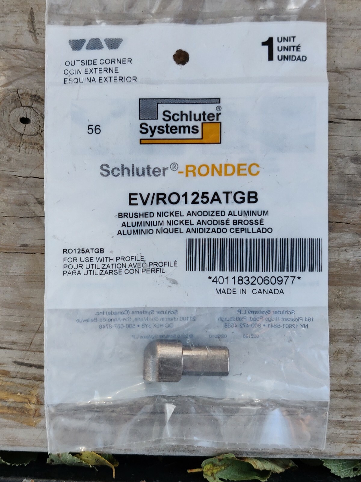 Rondec EV/RO125ATGB 1/2″ Brushed Nickel Aluminum Tile Edge Trim [G6DA]