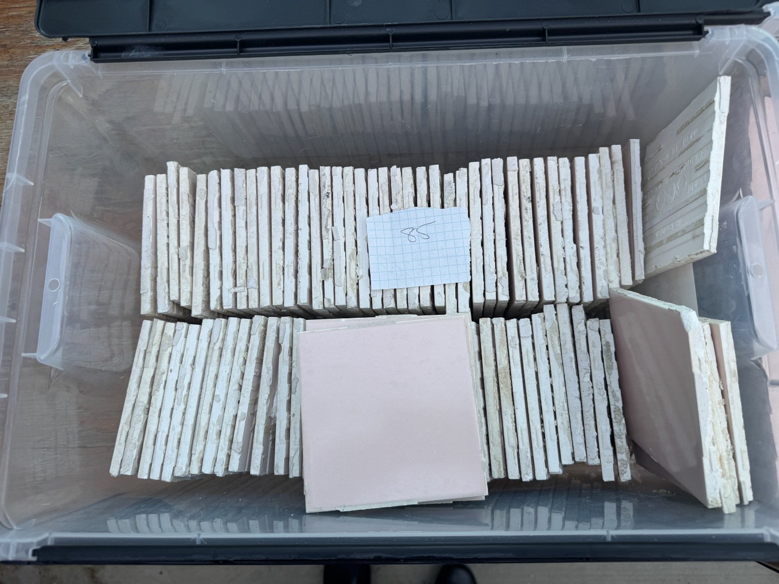 Vintage Mid Century Gladding McBean Pink & Burgundy ceramic tiles various sizes