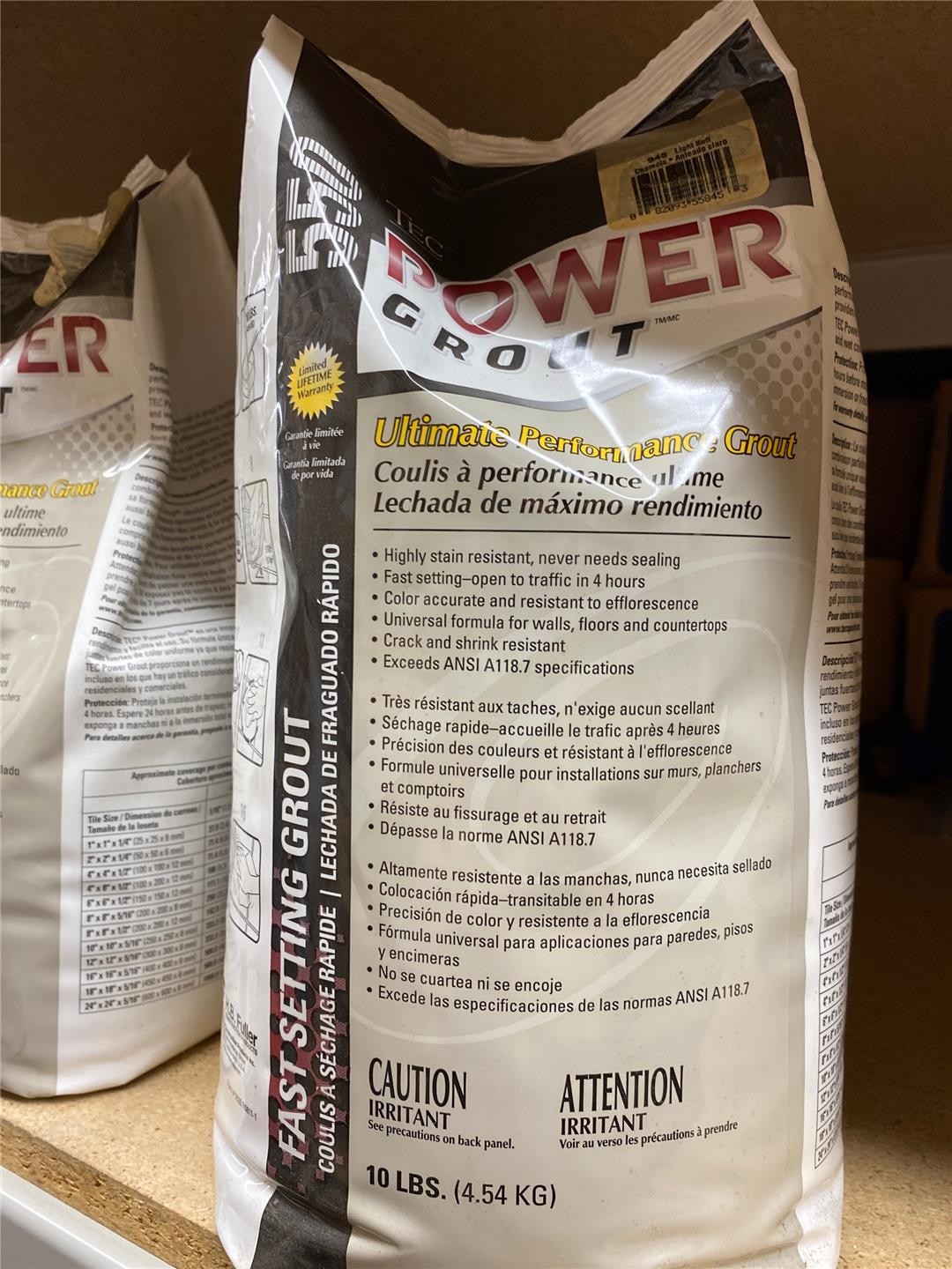 4 bags – TEC 550 Power Grout – 4 x 10lb bags