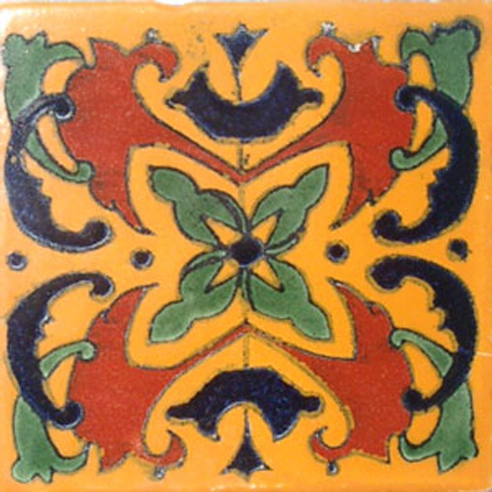C#019) MEXICAN TILES CERAMIC HAND MADE SPANISH INFLUENCE TALAVERA MOSAIC ART