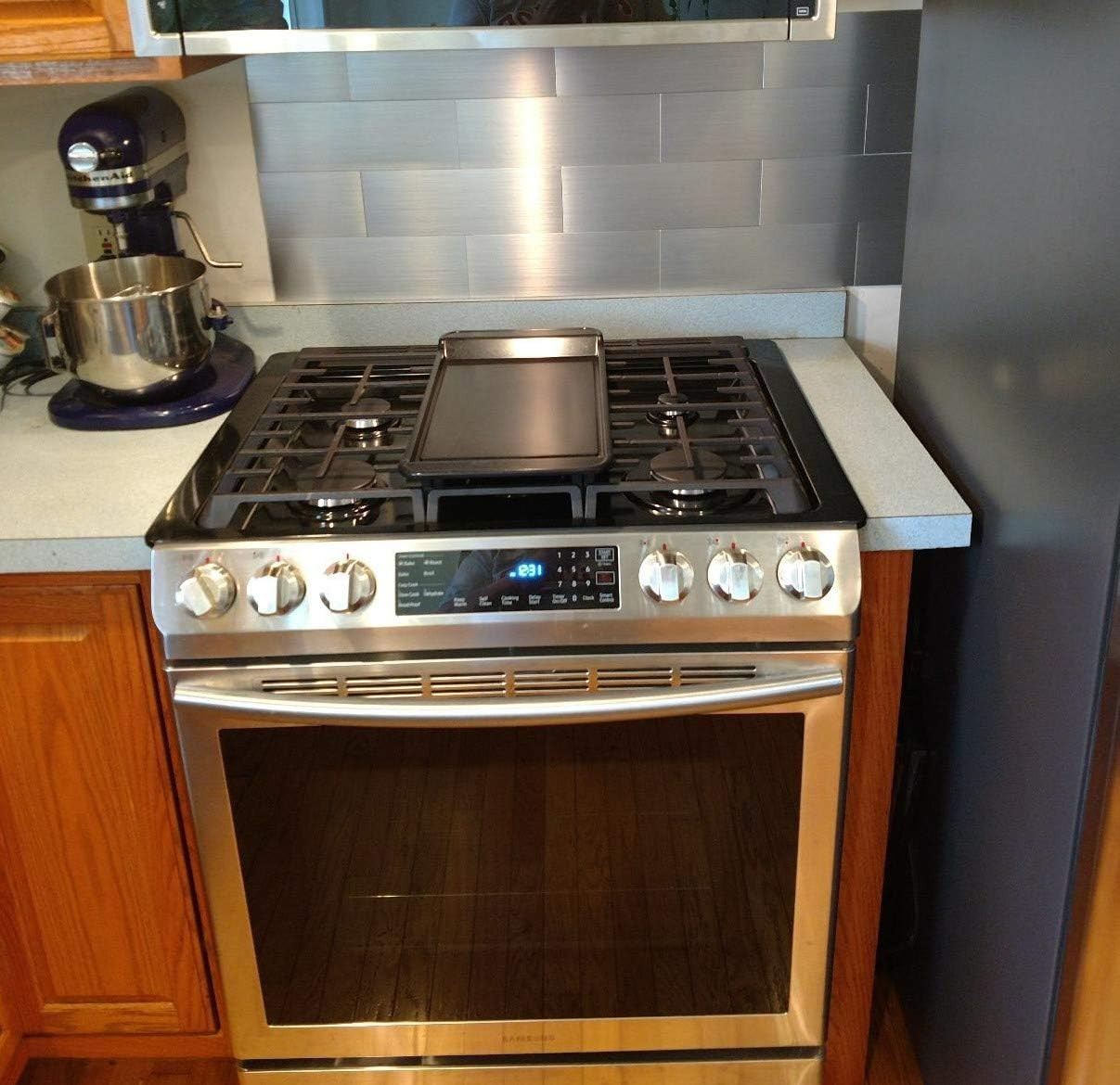 30 Pack of 4″ X 12″ Peel and Stick Stainless Steel Kitchen Backsplashes