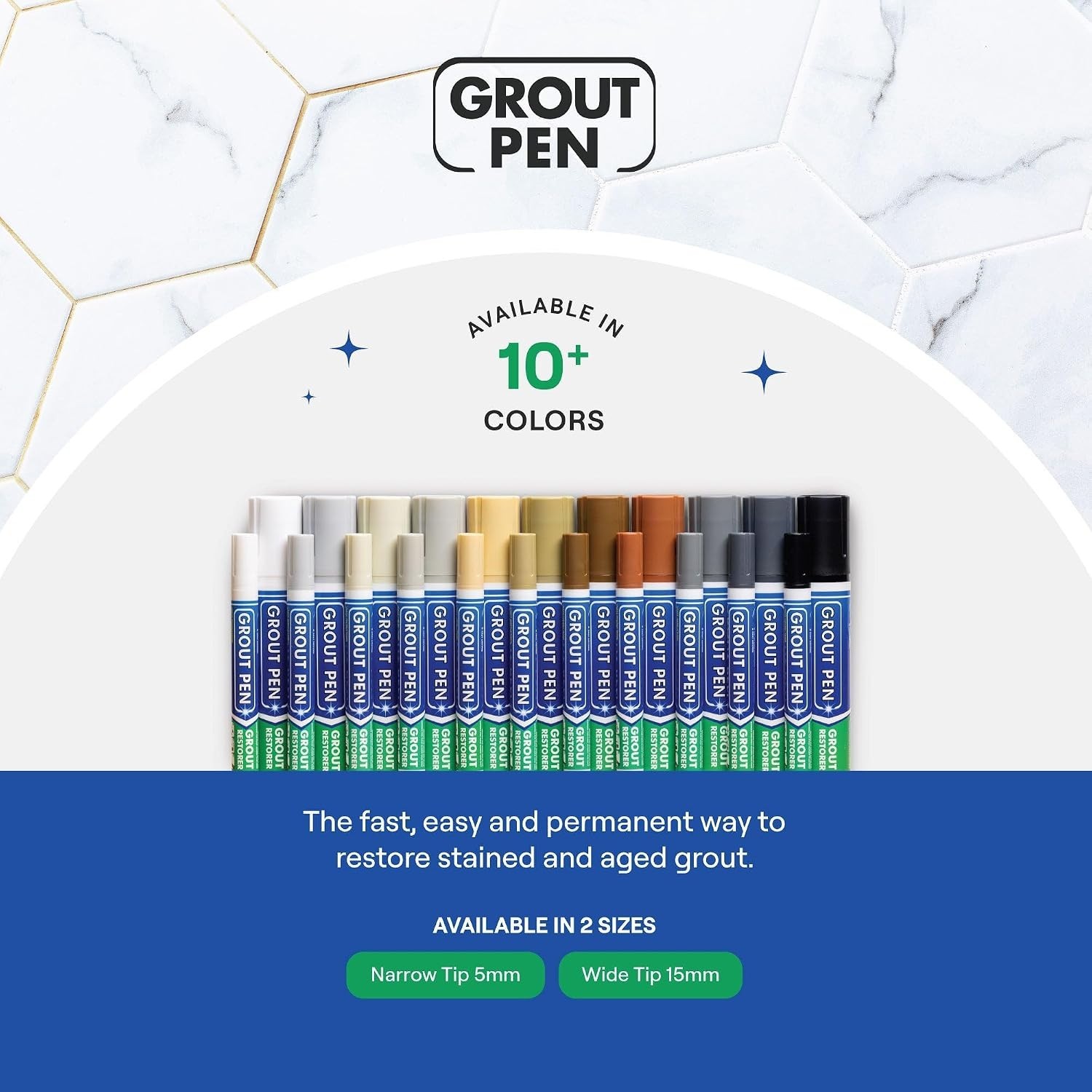 2-Pack Cream Grout Pen – Waterproof Tile Colorant for Easy Grout Restoration