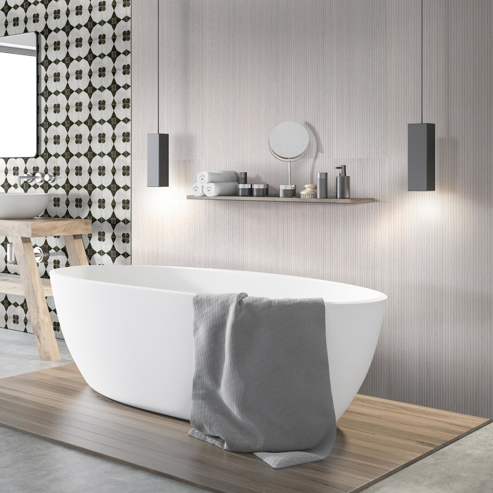 Ackland AKNPTSTR16X48M-PL Striara – 16″ x 47″ Porcelain Linear – Birch