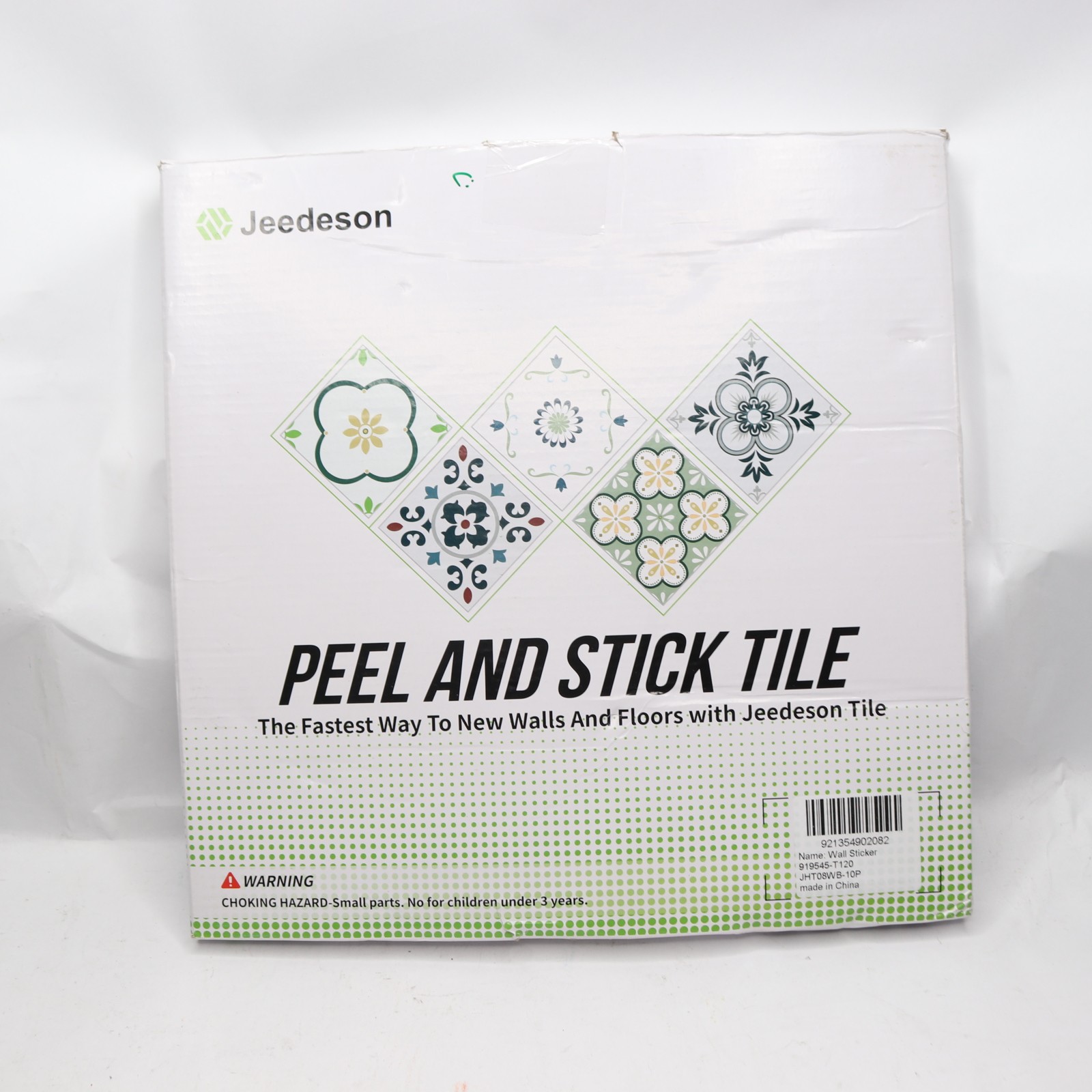 (10-Pk) Jeedeson Peel and Stick Backsplash Wall Tile Black & White 12″ x 12″
