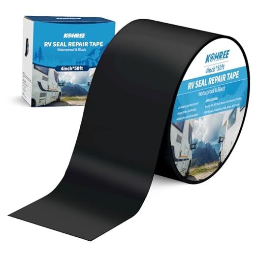 Butyl Sealant Tape – 4 Inch x 50 Ft – Black RV Roof Tape – 4inx50ft
