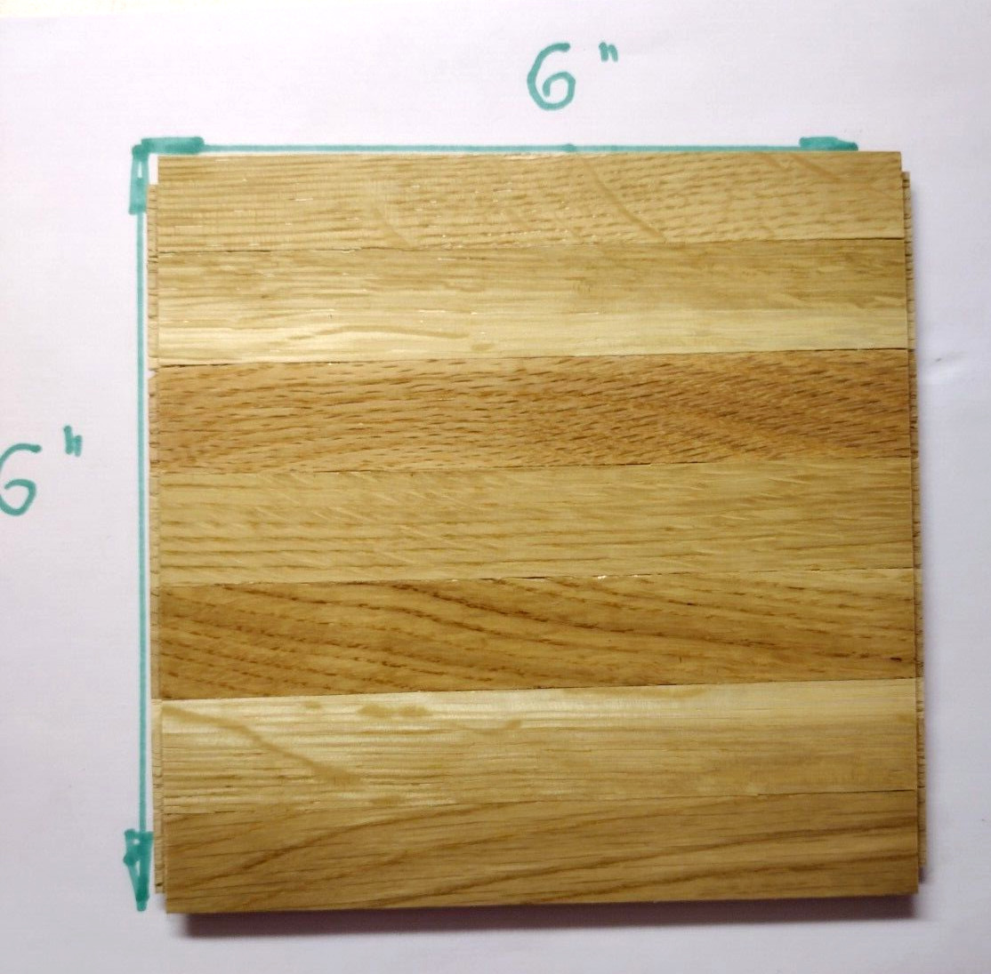 1 Hartco 6×6″ Parquet Tile Natural Desert Standard Color 7 Oak Finger Strip Vtg