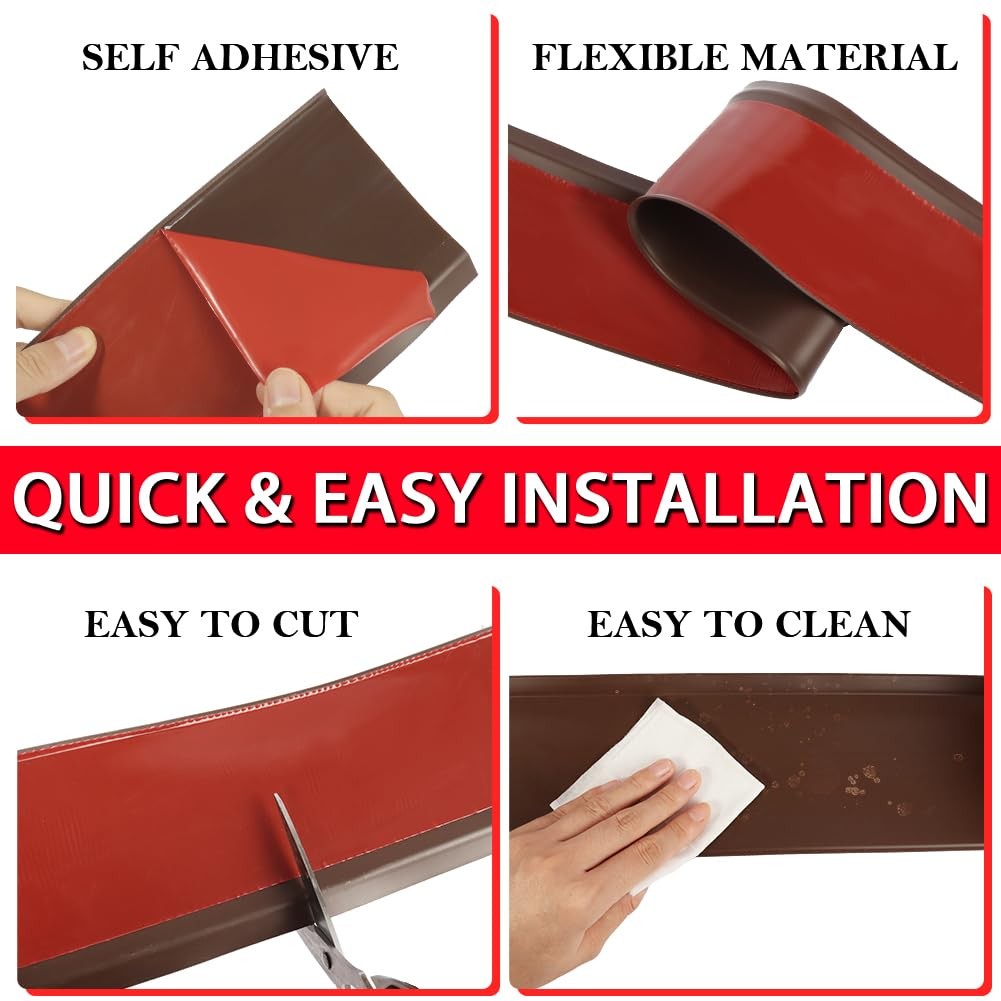 Vinyl Wall Base Baseboard Molding Trim 4 Flexible Self Adhesive Rubber Wall B…