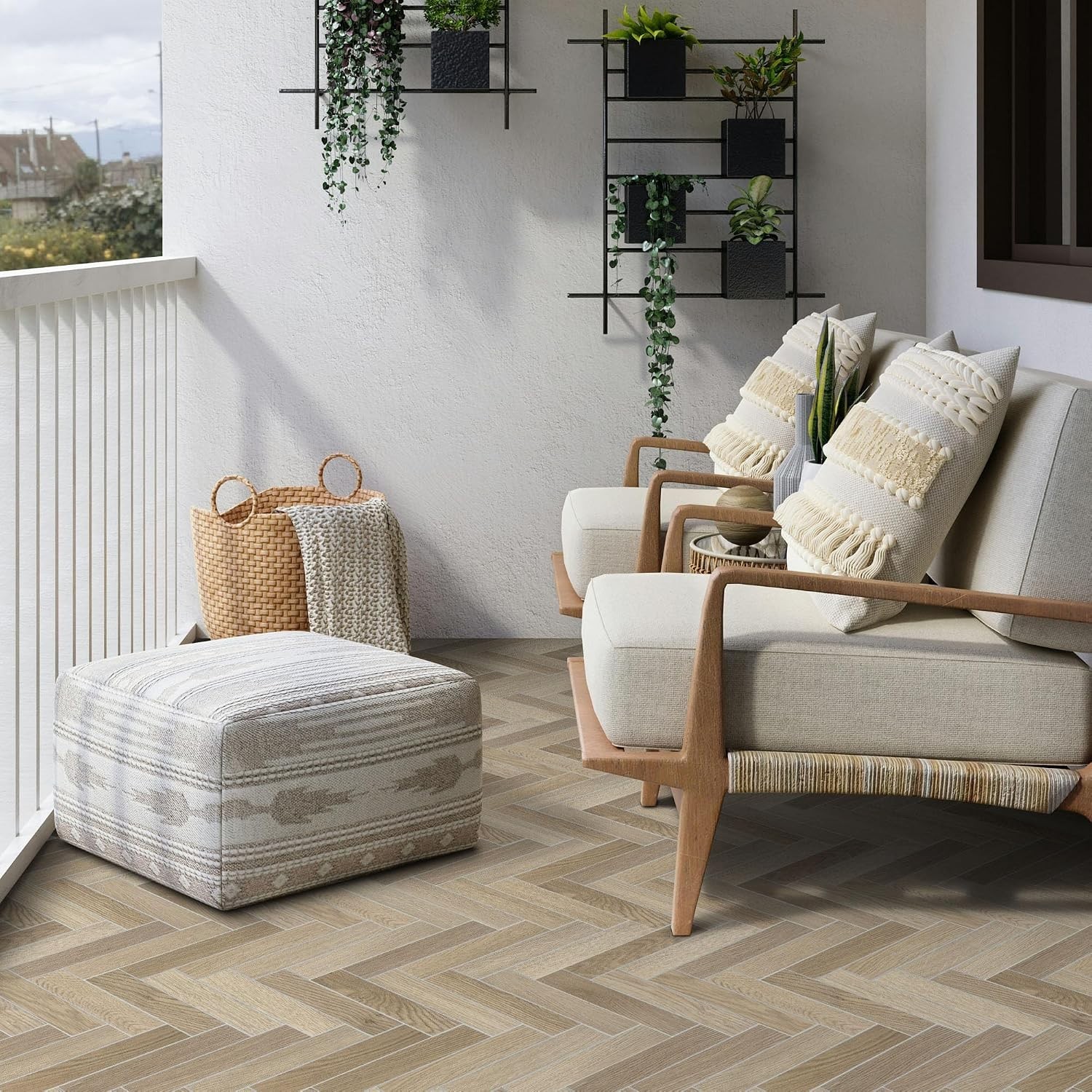 Warm Oak Chevron Style Peel & Stick 12.2″ X 10″ Wall or Floor Tile (12pcs)
