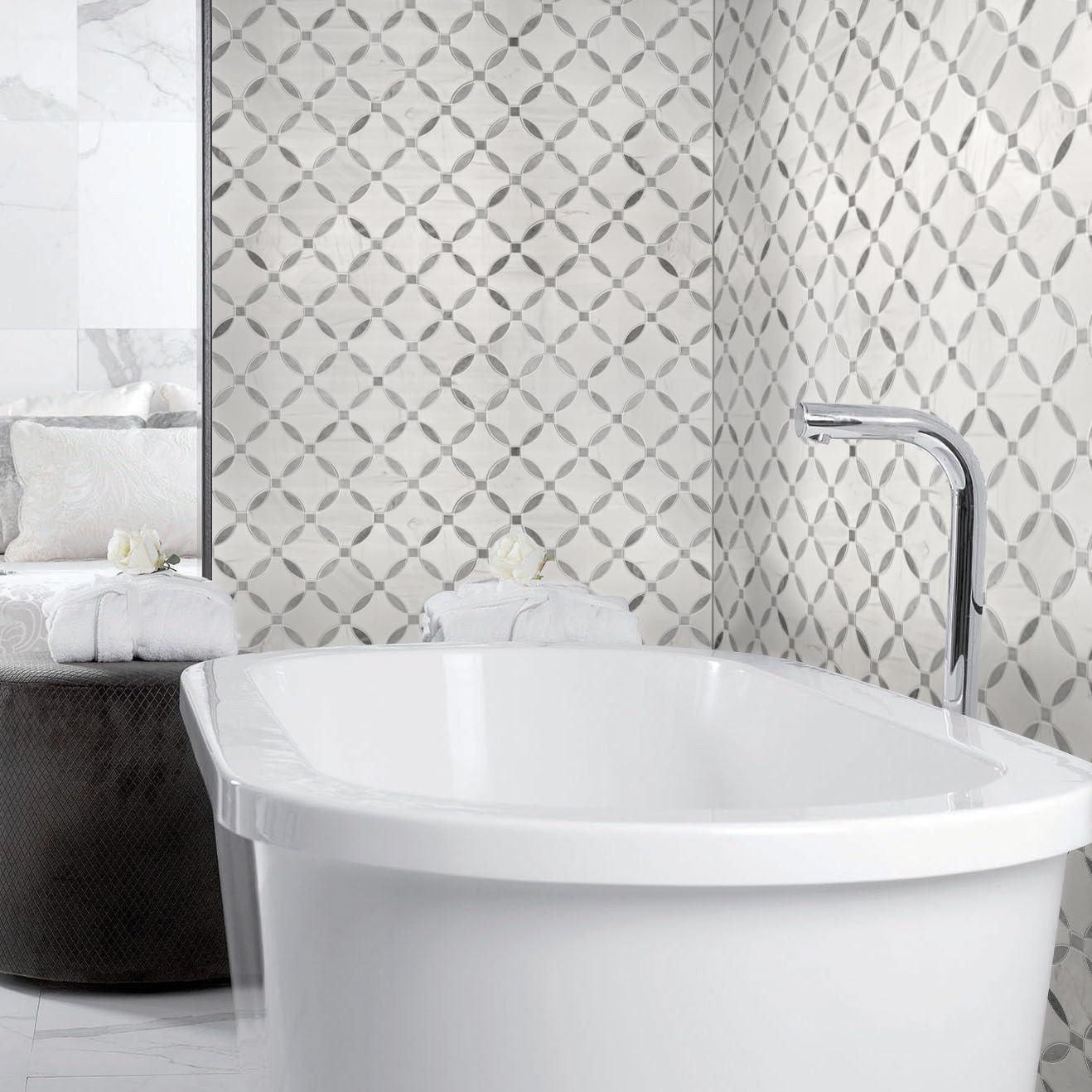 Bianco Dolomite 11×11 Polished Marble Tile for Elegant Backsplashes