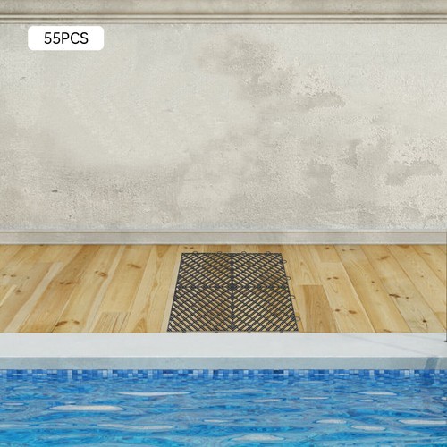 55 PCS 30*30cm Interlocking Deck Tiles Black Anti-Slip PP Deck Tile Modern SALE