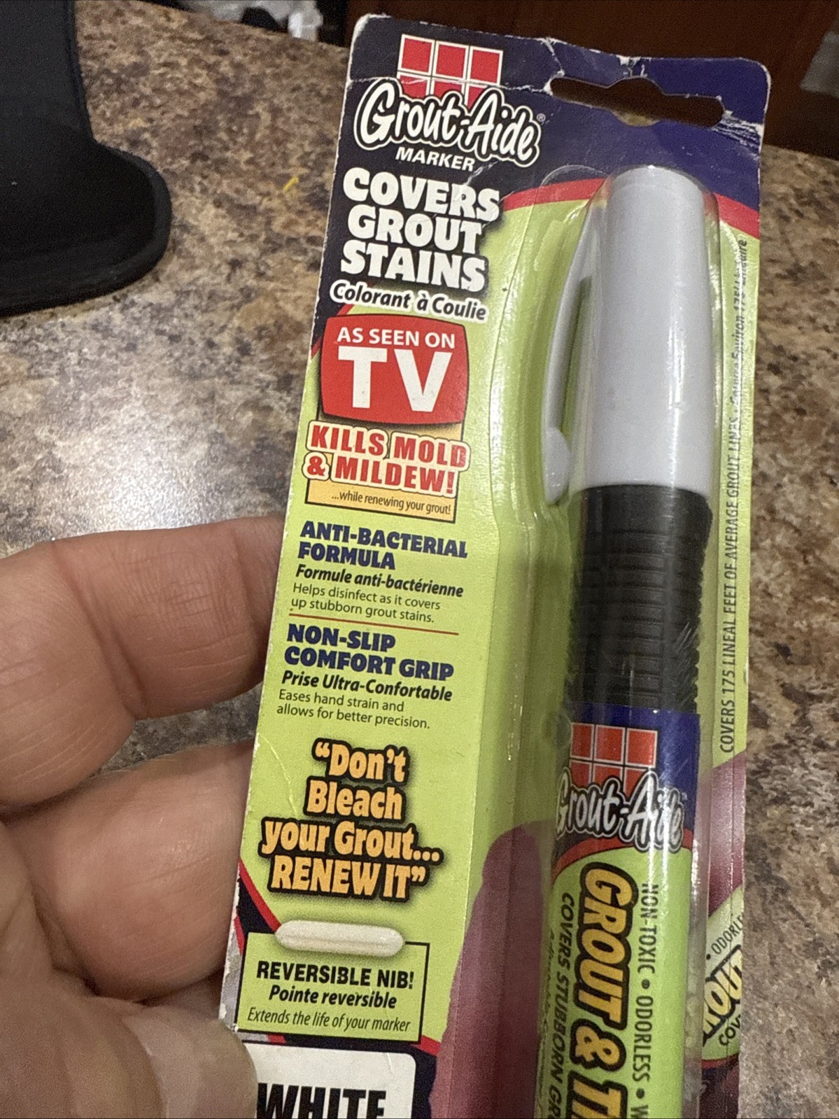 As Seen On TV Grout-Aide Marker Kills Mold Mildew Covers Grout Stains Instantly