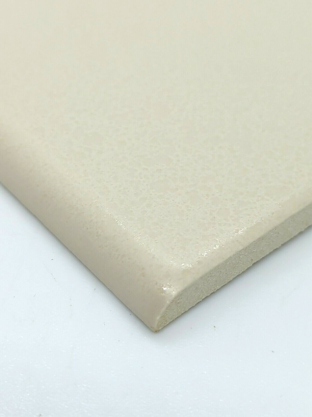 1 pc Parchment Light Tan Crystal Glazed Ceramic Tile Bullnose 4-3/8″ Florida Co