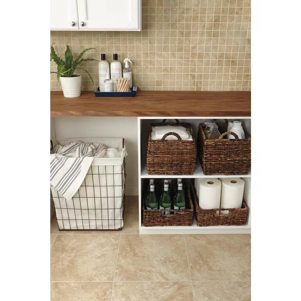 Portland Stone Beige 18 In. X 18 In. Glazed Ceramic Floor and Wall Tile (348.8 S
