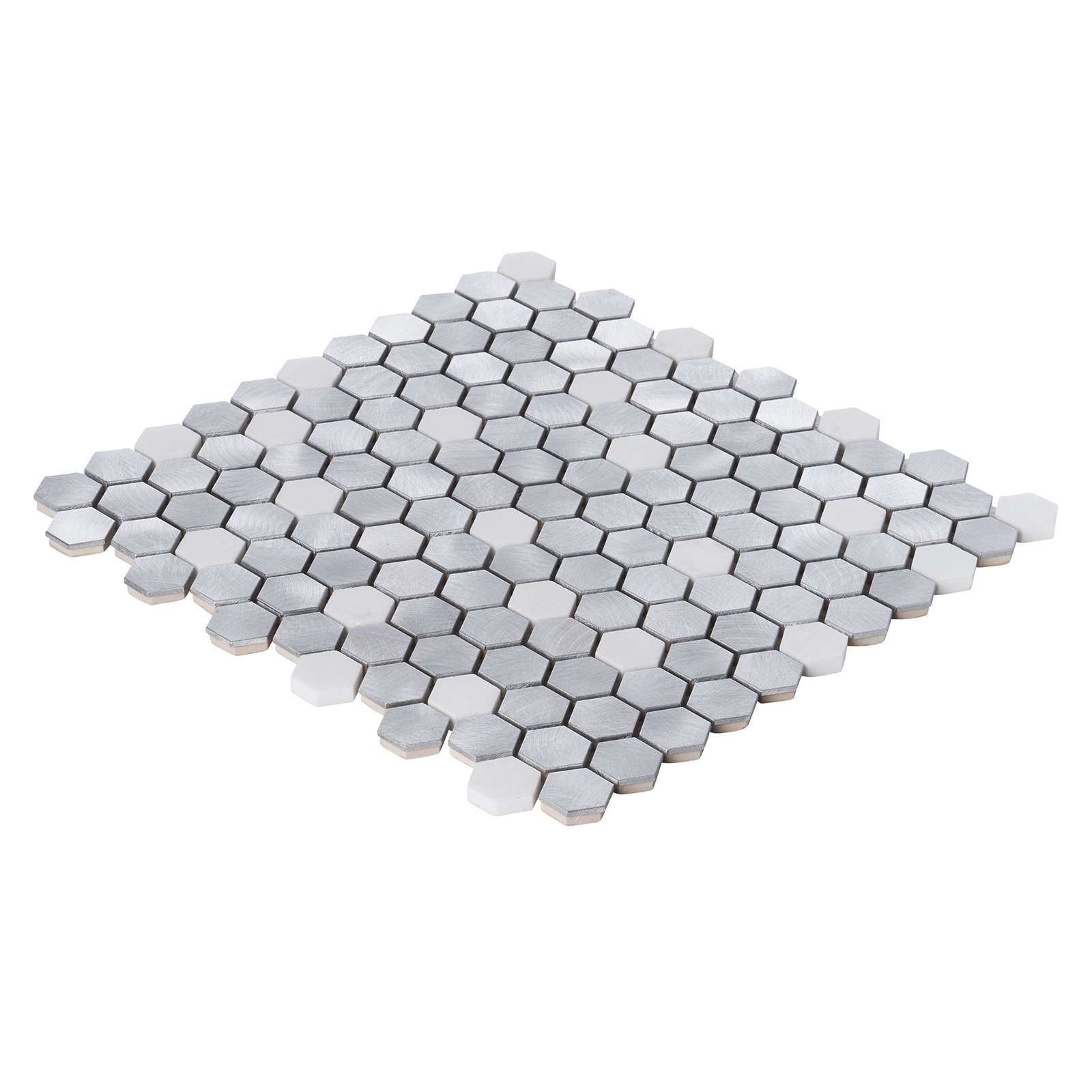 White Marble Aluminum Metal 1″ Hexagon Mosaic Tile Kitchen Backsplash Wall Tiles