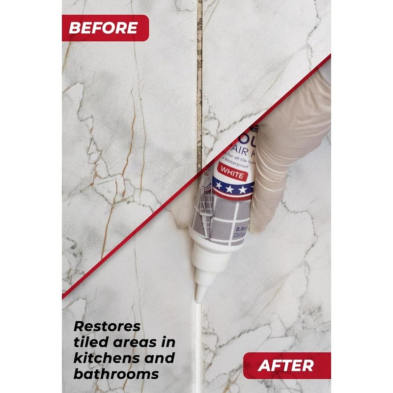 Grout Repair Kit Bathroom Tile Efficient Restoration & Easy Application New