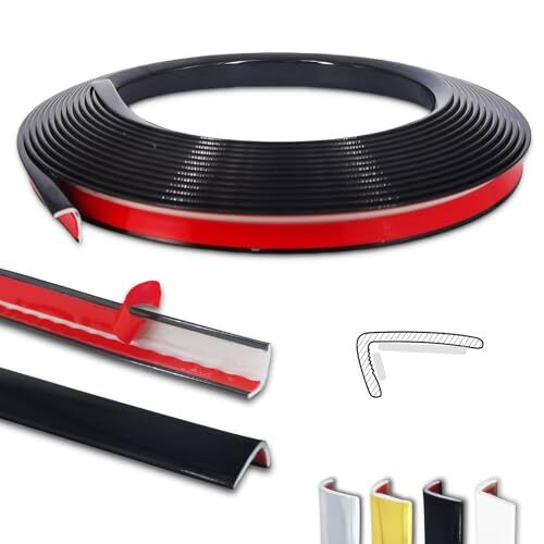 20ft Outside Vinyl Corner Trim Peel and Stick for Tile and Wall Edges, Black