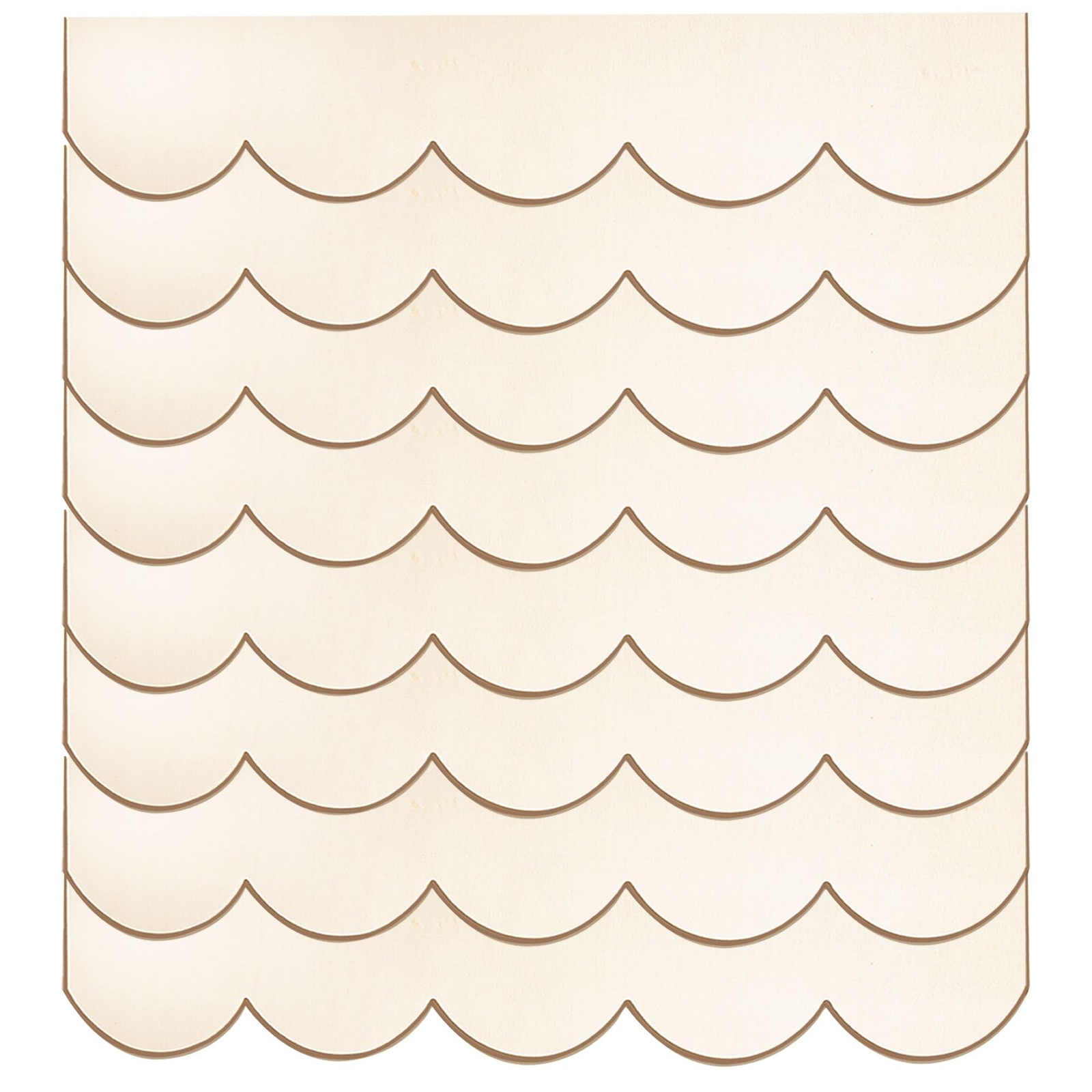 8 Pack Unfinished Scalloped Wood Trim, Unfinished Wooden Scalloped Moulding T…