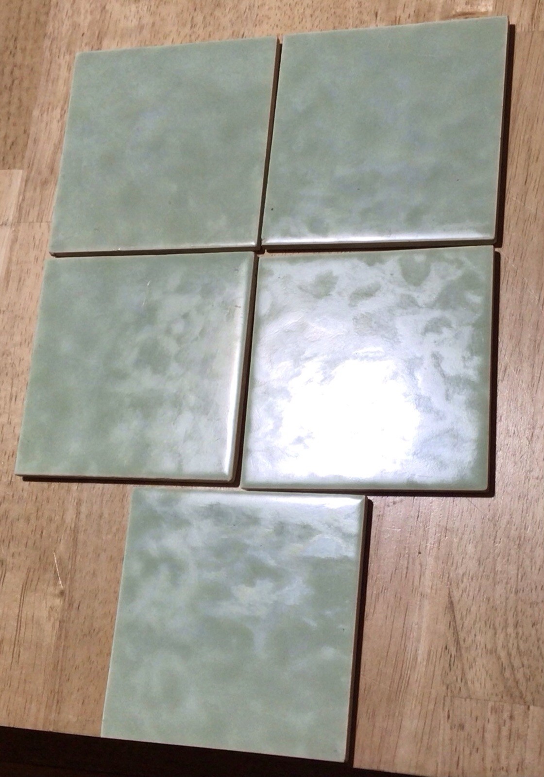 Vintage RICHARDS Green Tiles 4”x4” 101mm X101mm