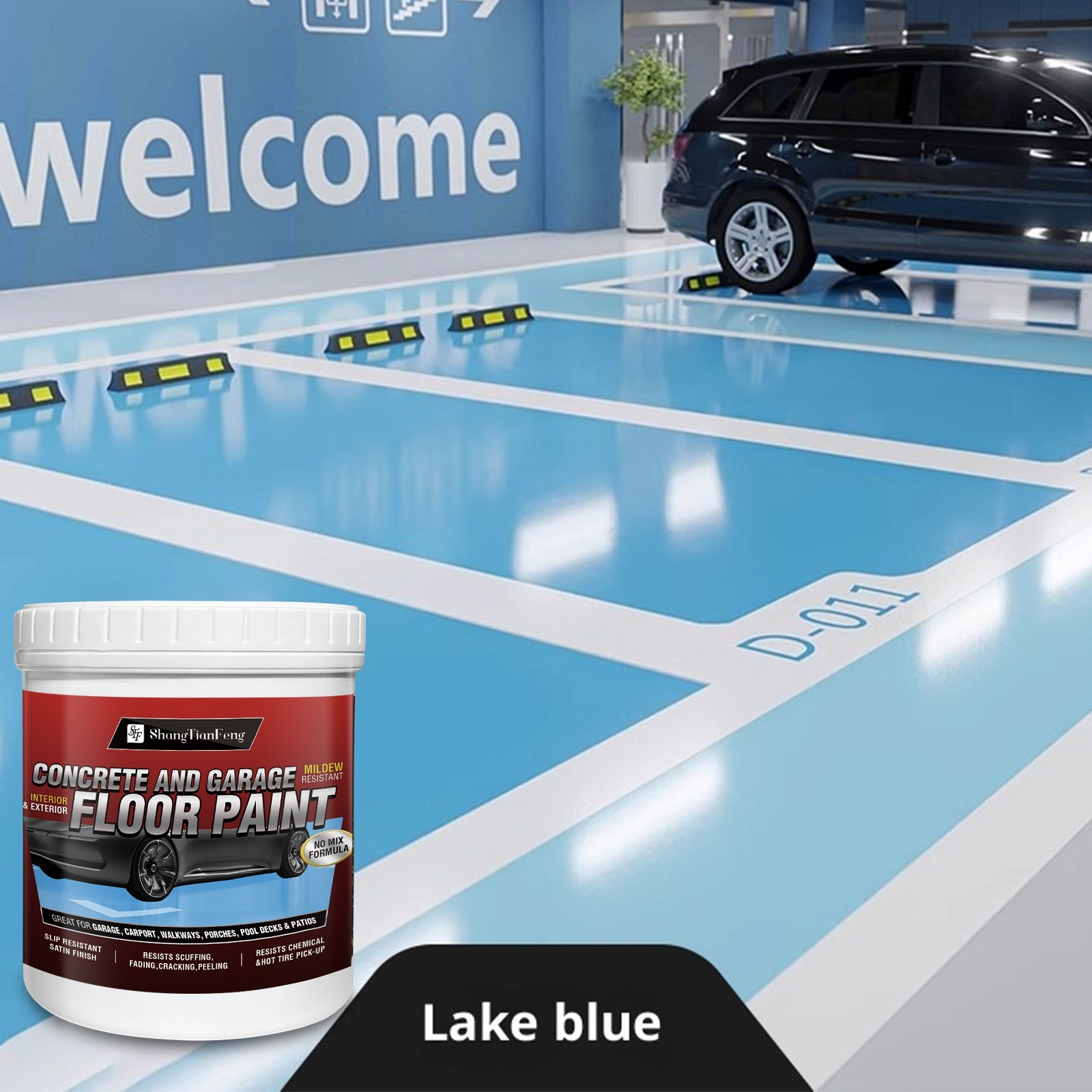 Epoxy Floor Paint Kit – Acrylic Concrete Coating for Garage Living Room 1 Gallon