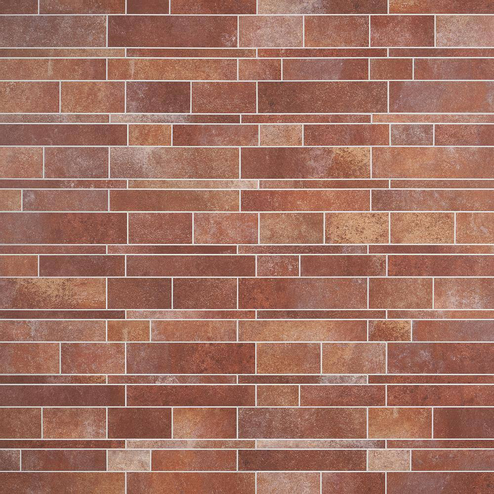 Luxe Core Railroad Terracotta 11.81 In. X 11.81 In. SPC Peel and Stick Tile (0.9