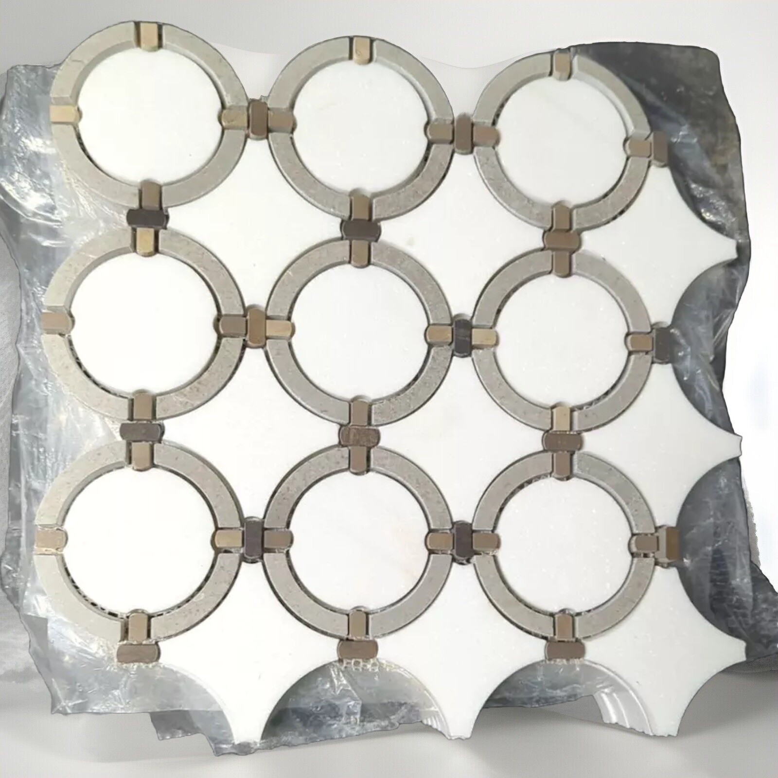 Marble Mosaic Tile Sheet 12″ Honed Daltile Rain Stratus White Natural Stone